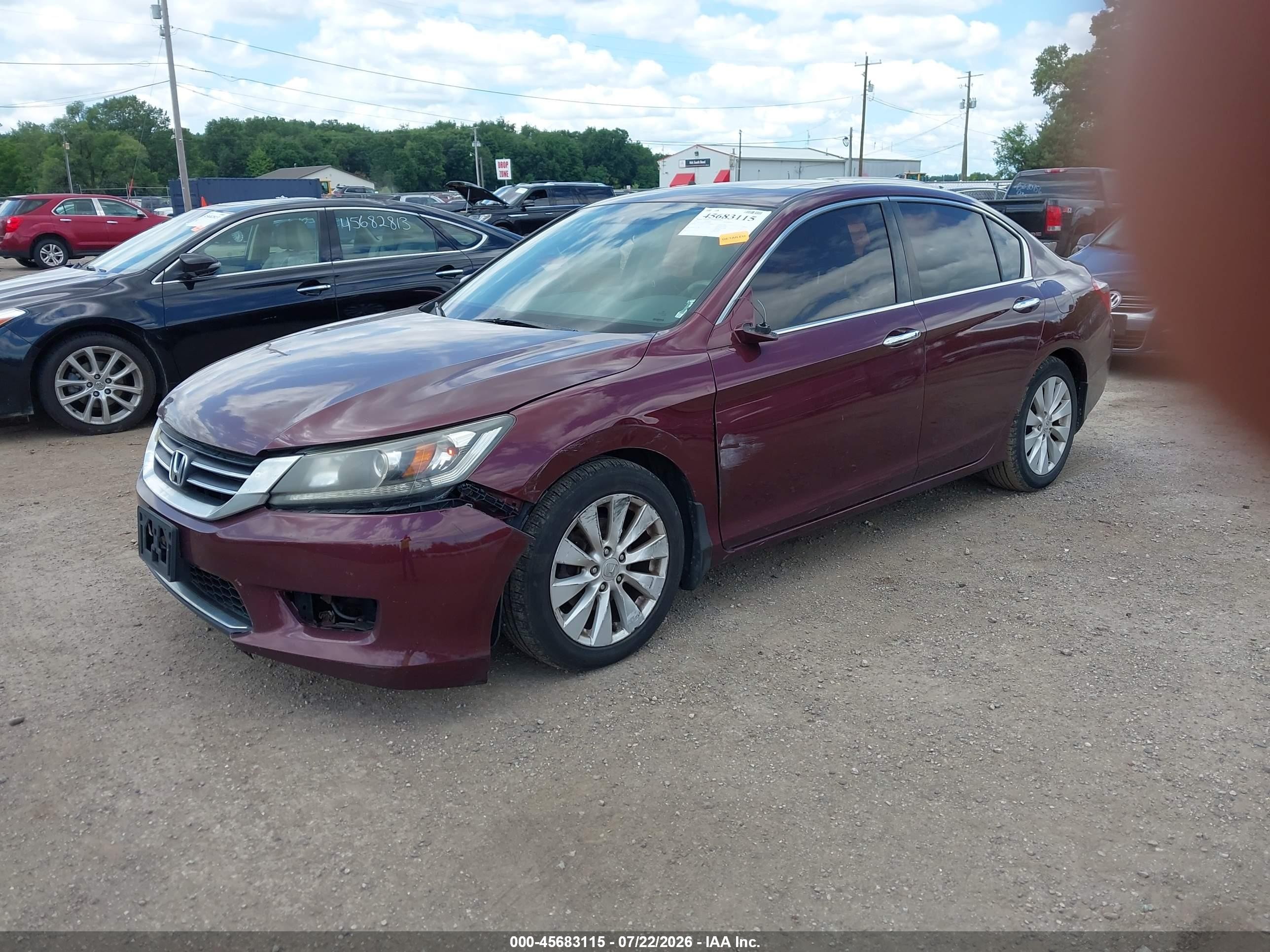 2015 Honda Accord Ex-l Maroon vin: 1HGCR2F8XFA020093
