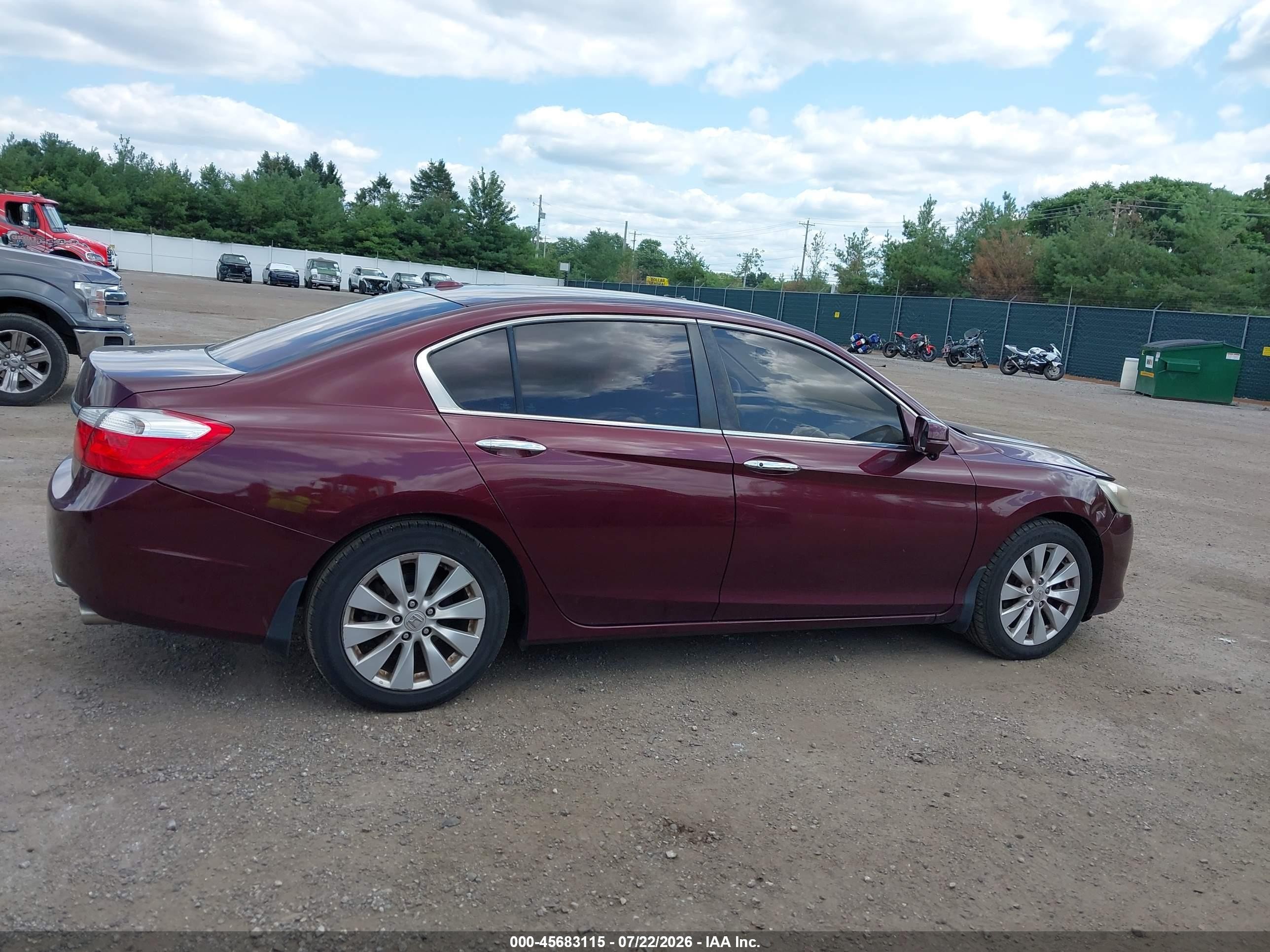2015 Honda Accord Ex-l Maroon vin: 1HGCR2F8XFA020093