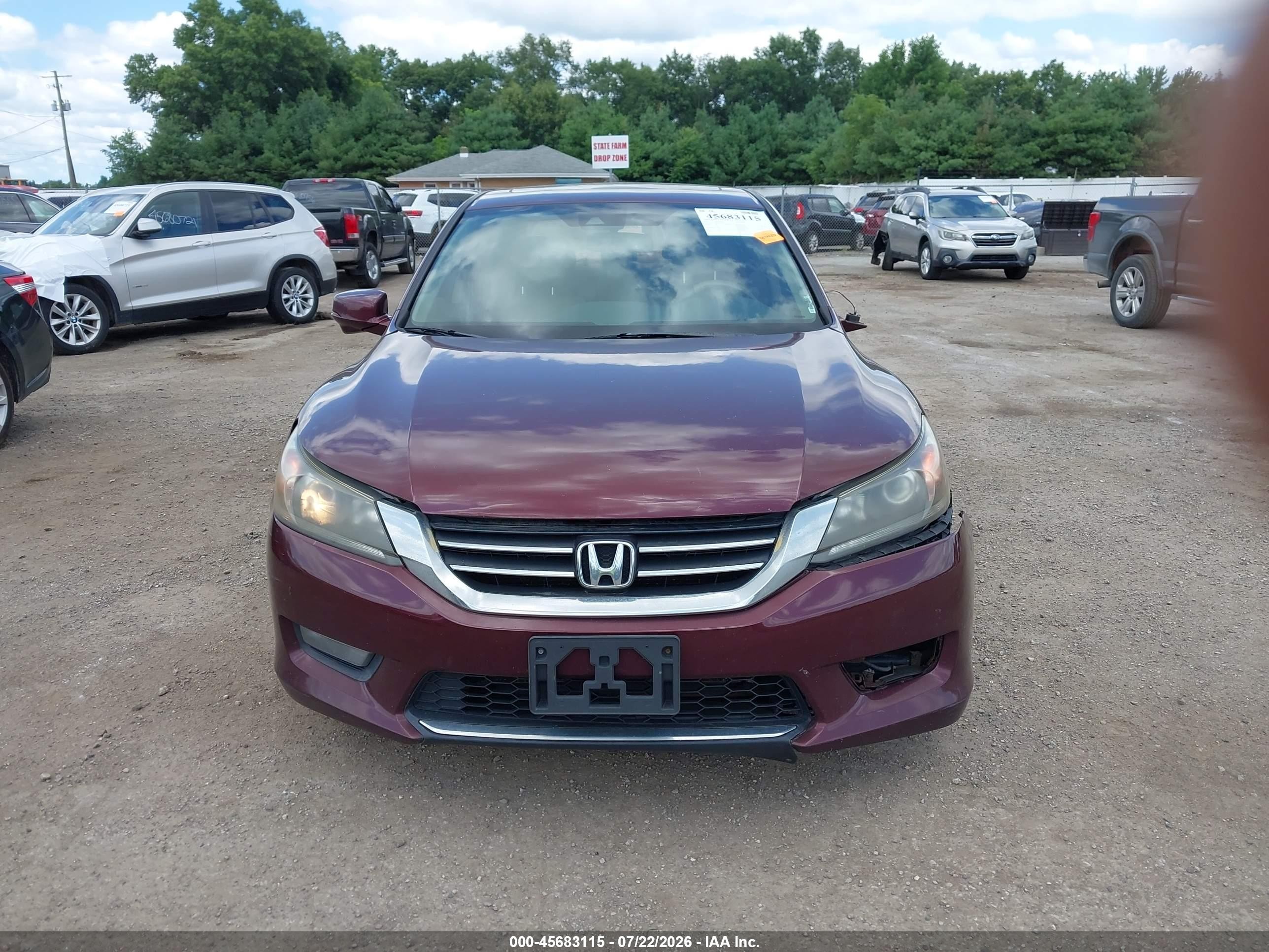 2015 Honda Accord Ex-l Maroon vin: 1HGCR2F8XFA020093