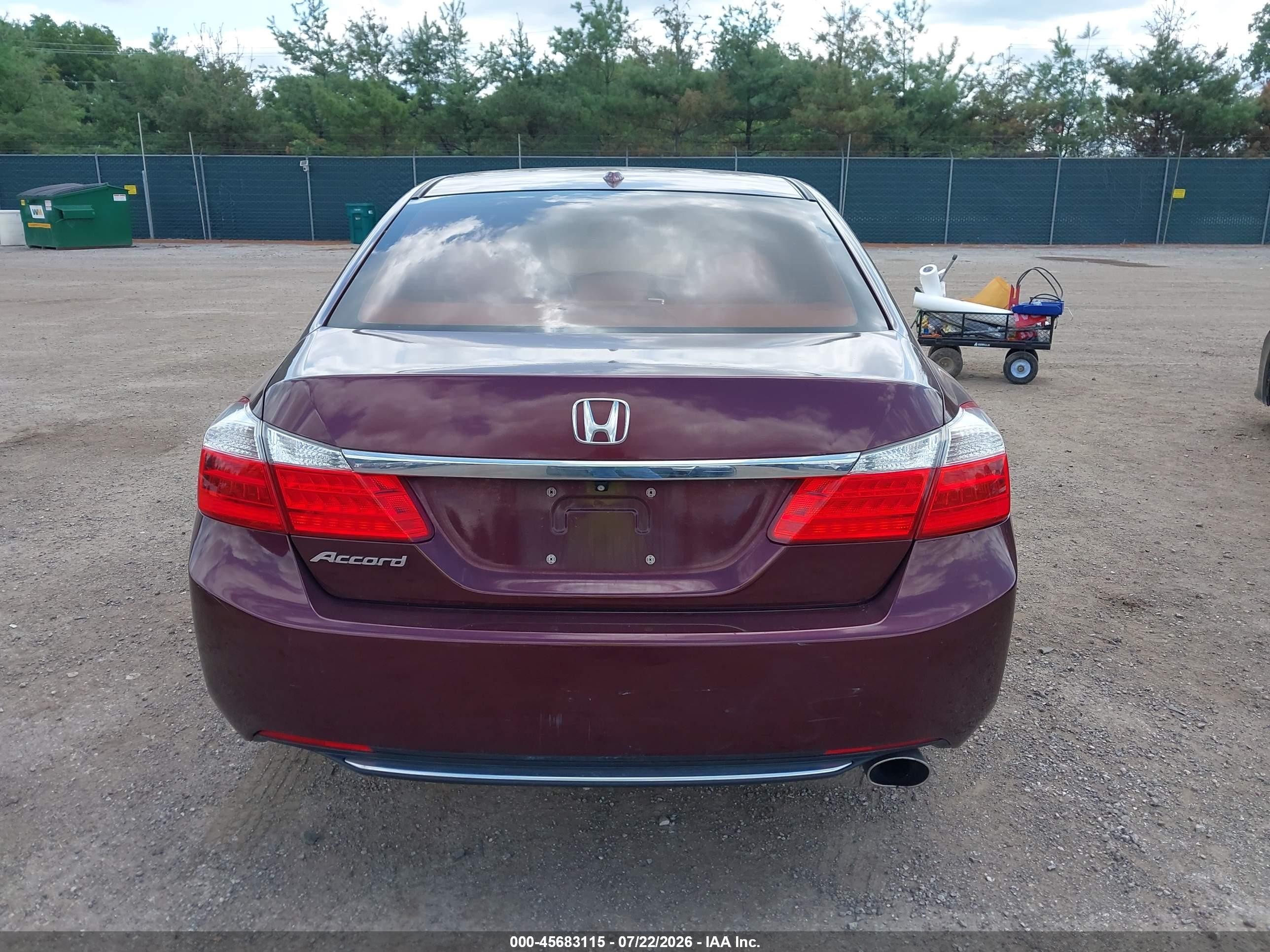 2015 Honda Accord Ex-l Maroon vin: 1HGCR2F8XFA020093