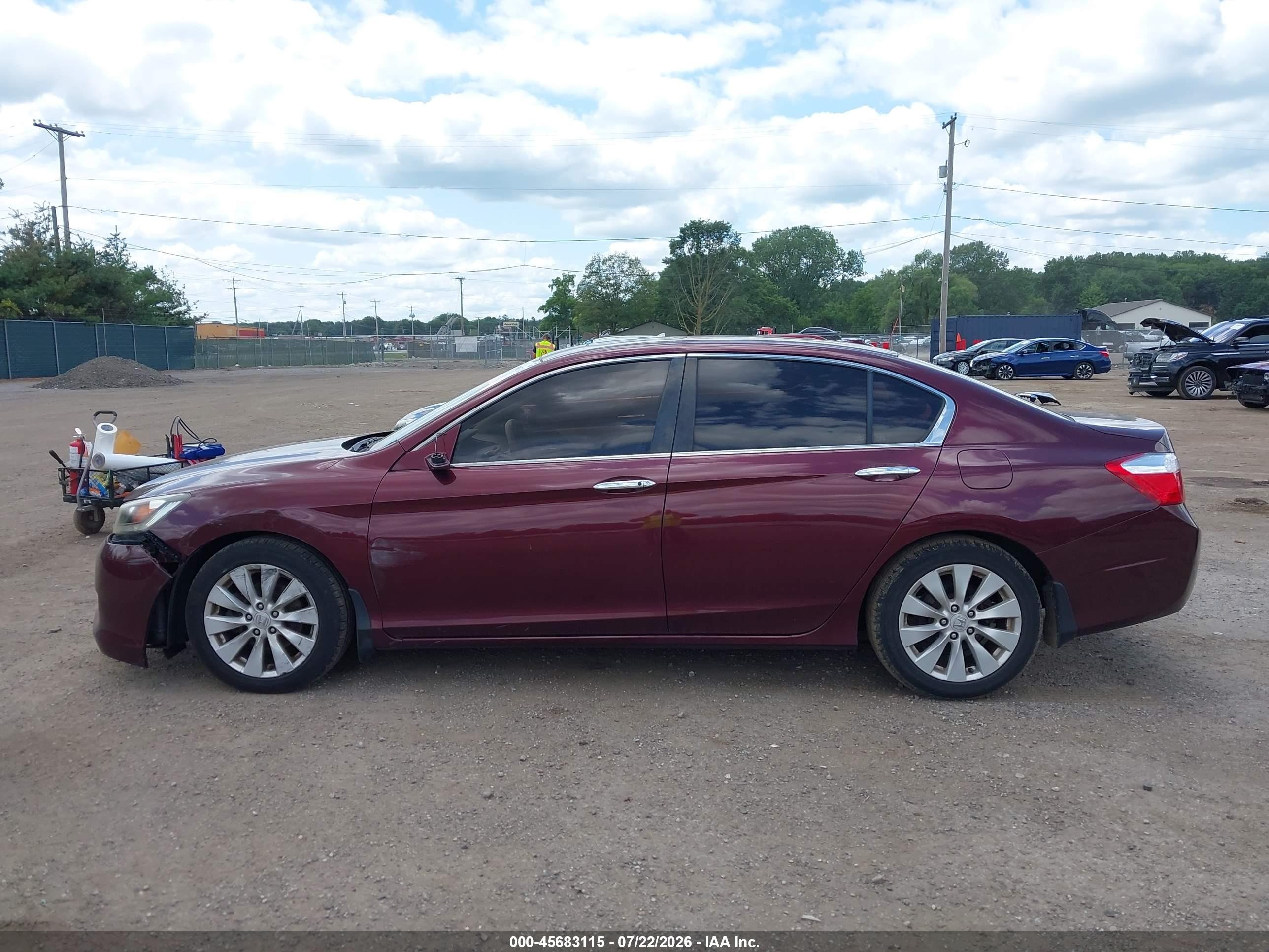 2015 Honda Accord Ex-l Maroon vin: 1HGCR2F8XFA020093