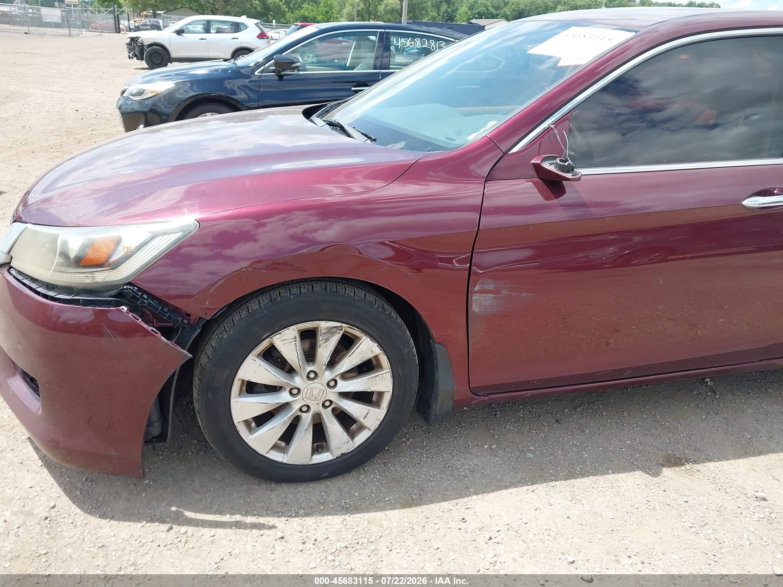 2015 Honda Accord Ex-l Maroon vin: 1HGCR2F8XFA020093