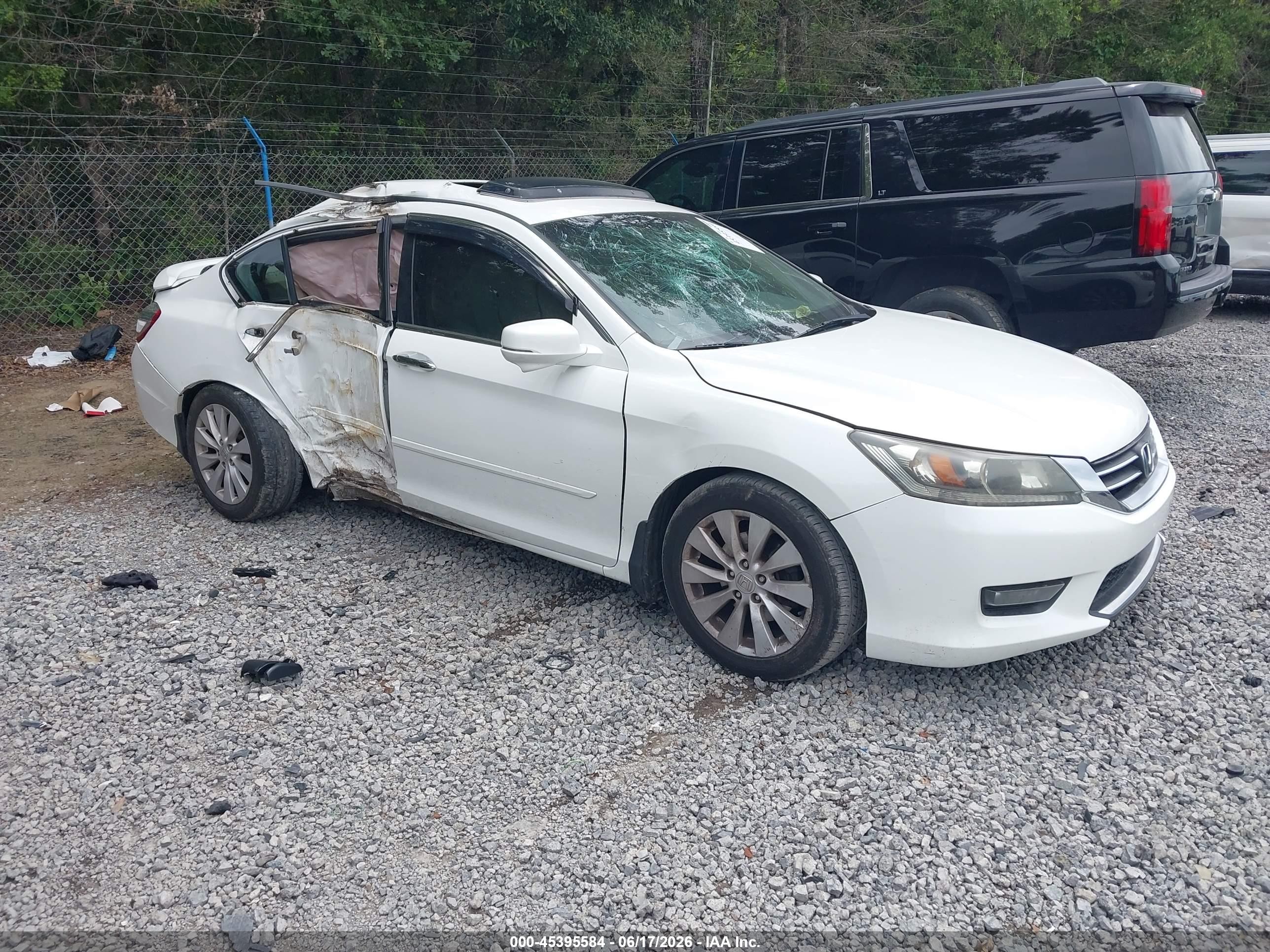 2015 Honda Accord Ex-l White vin: 1HGCR2F8XFA062795