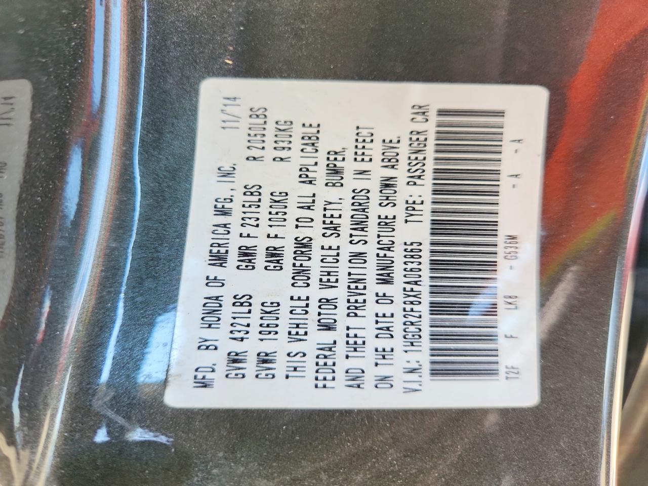 2015 Honda Accord Exl Gray vin: 1HGCR2F8XFA063865