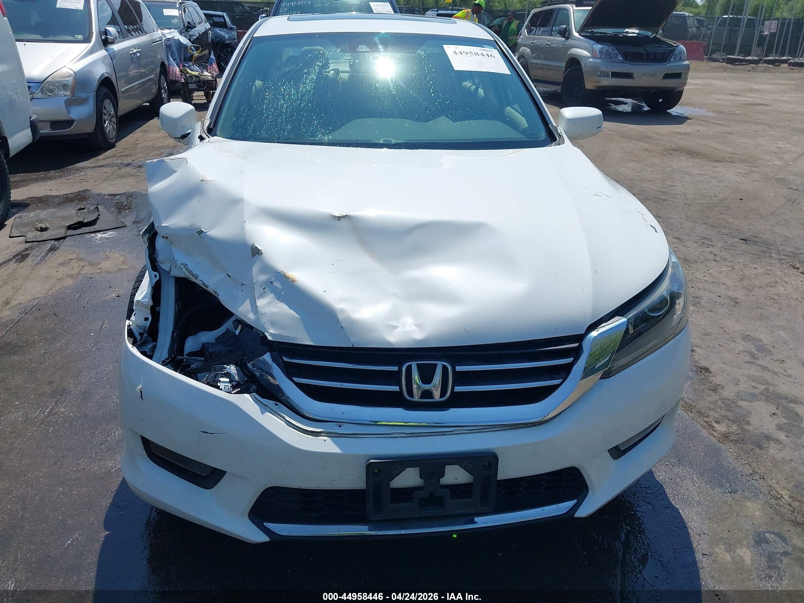 2015 Honda Accord Ex-l White vin: 1HGCR2F8XFA155588
