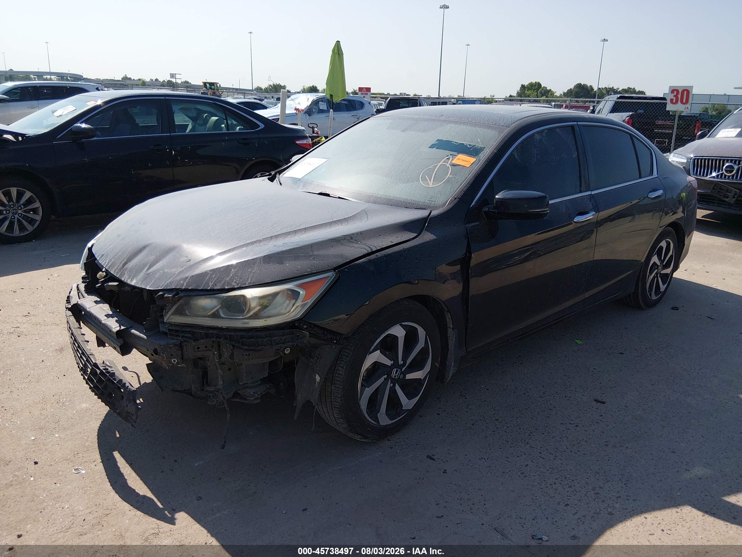 2016 Honda Accord Ex-l Black vin: 1HGCR2F8XGA194456