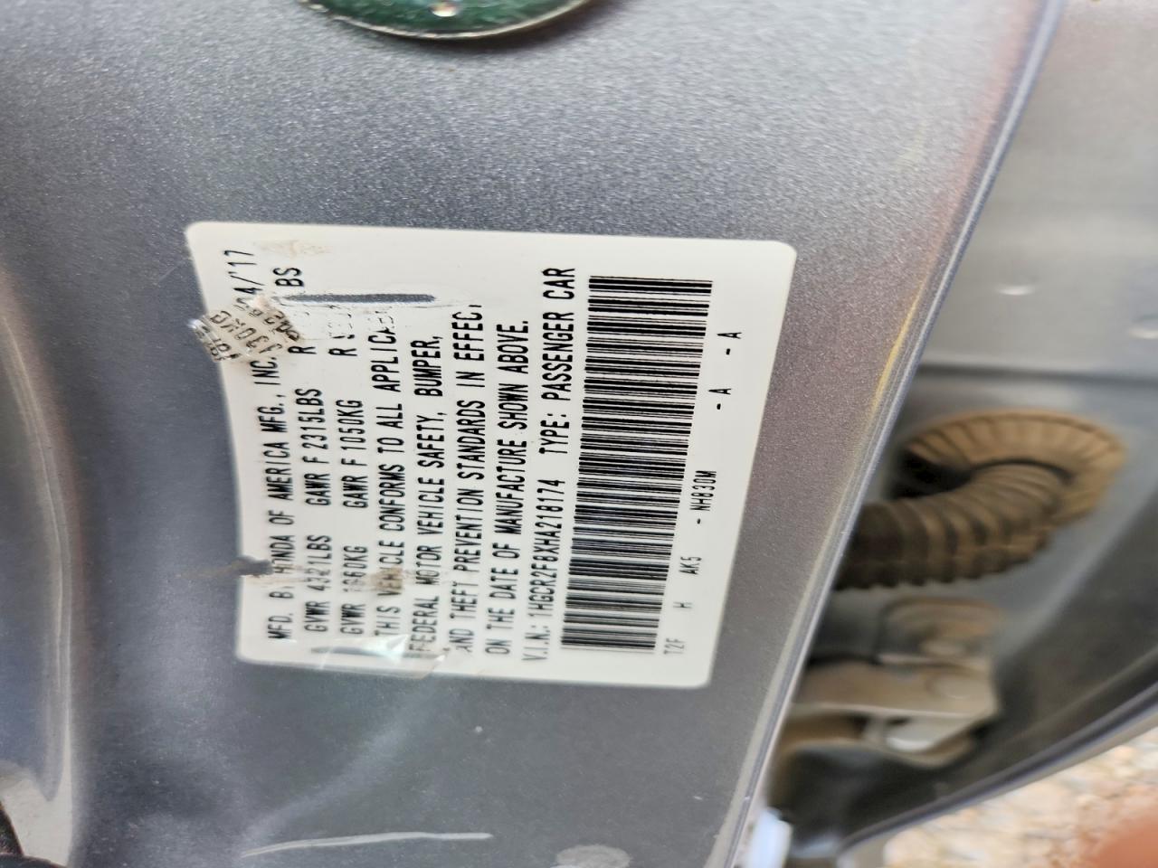 2017 Honda Accord Exl Silver vin: 1HGCR2F8XHA218174