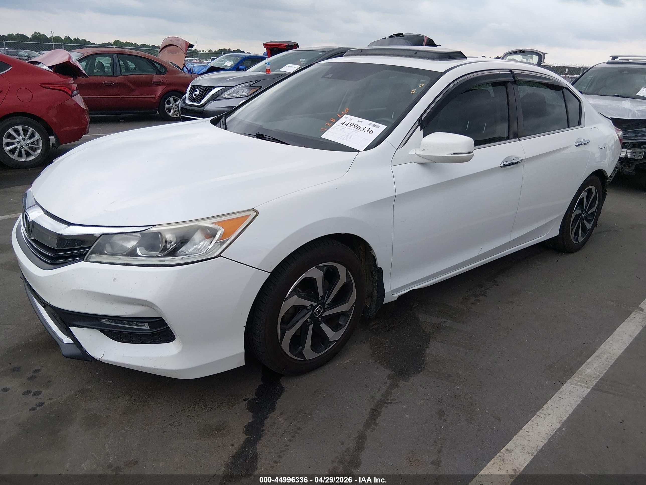 2017 Honda Accord Ex-l Белый vin: 1HGCR2F90HA056824