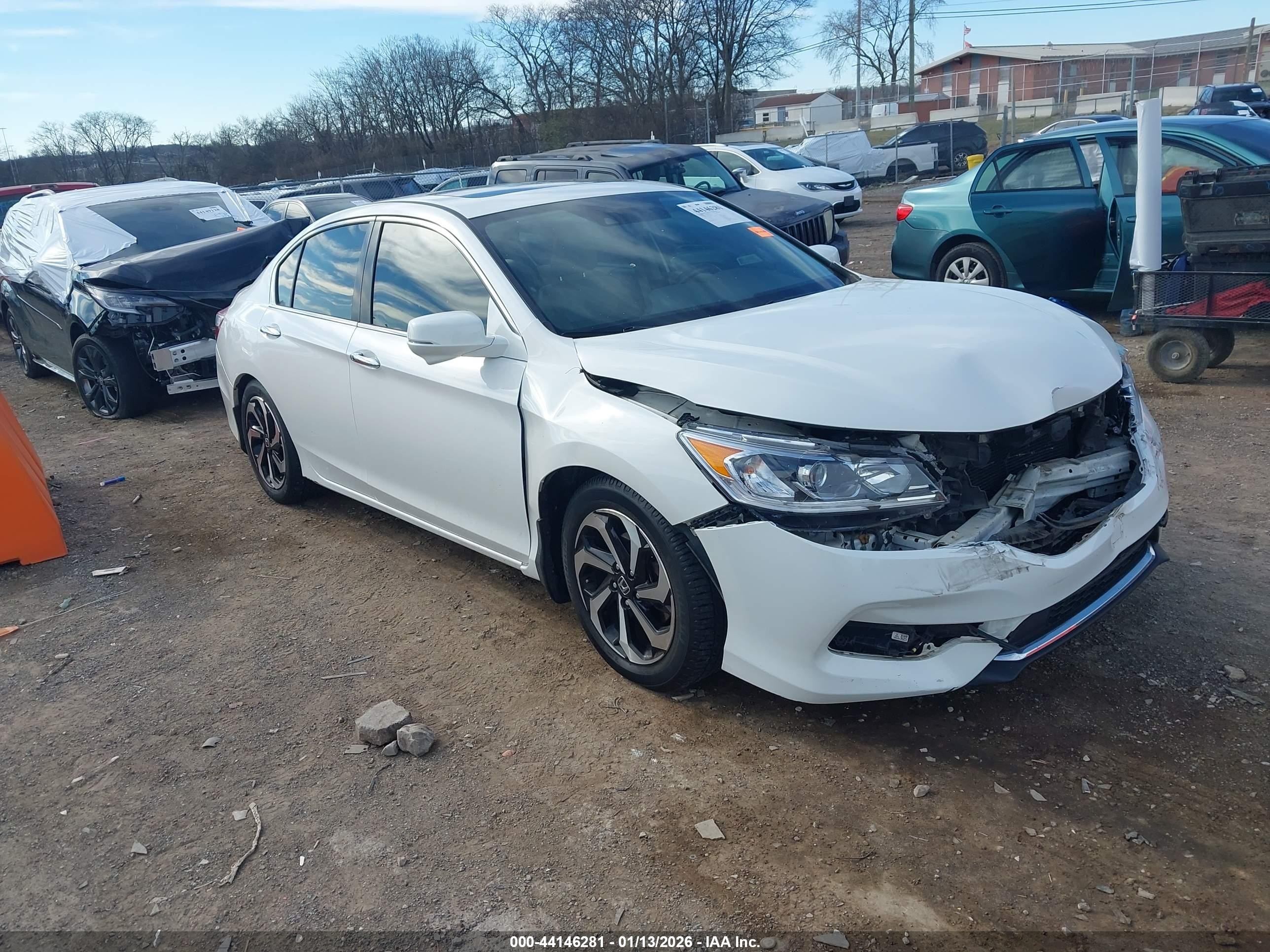2017 Honda Accord Ex-l White vin: 1HGCR2F90HA123650