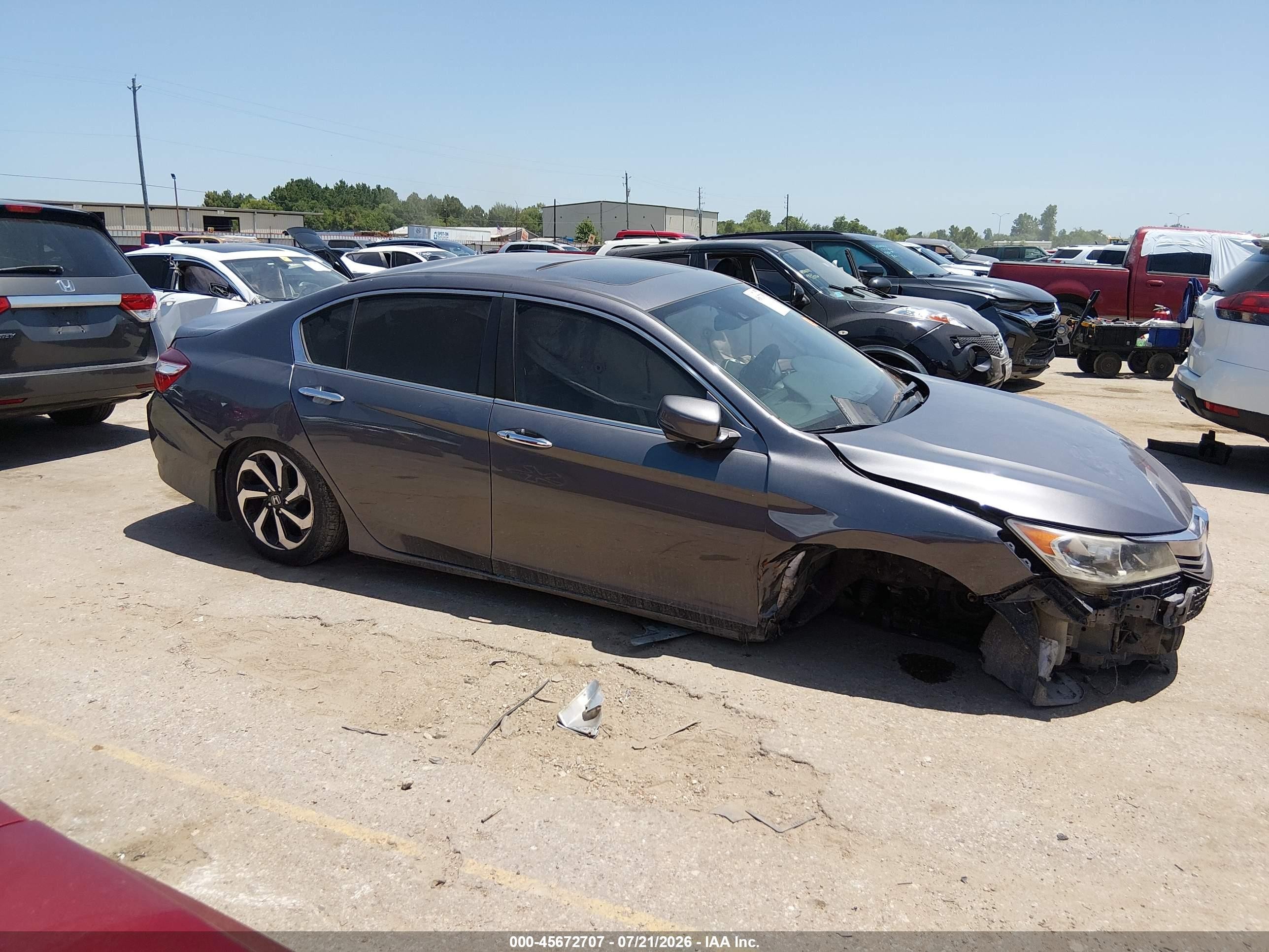 2017 Honda Accord Ex-l Gray vin: 1HGCR2F92HA041483