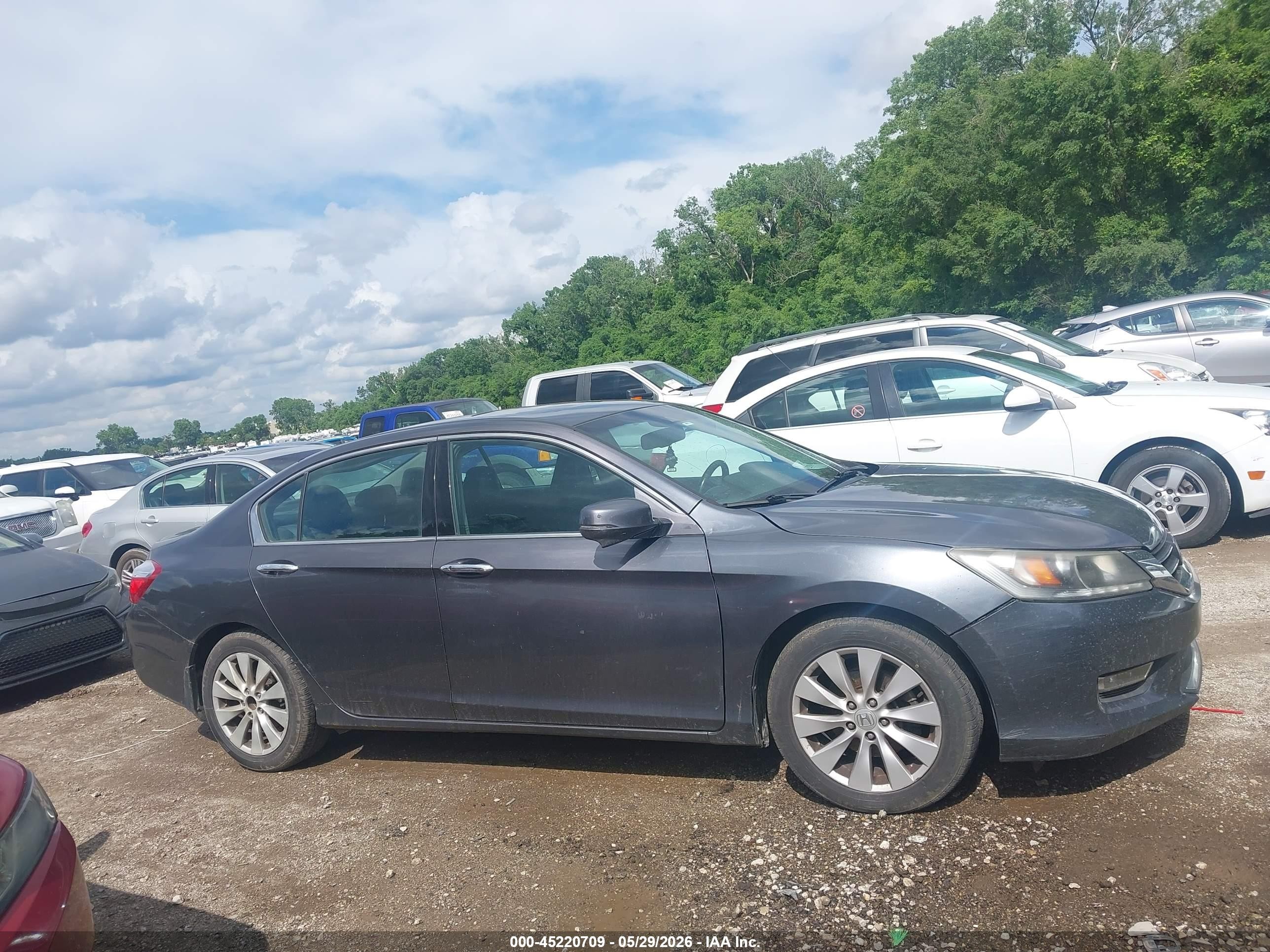 2013 Honda Accord Ex-l V-6 Gray vin: 1HGCR3F80DA007906