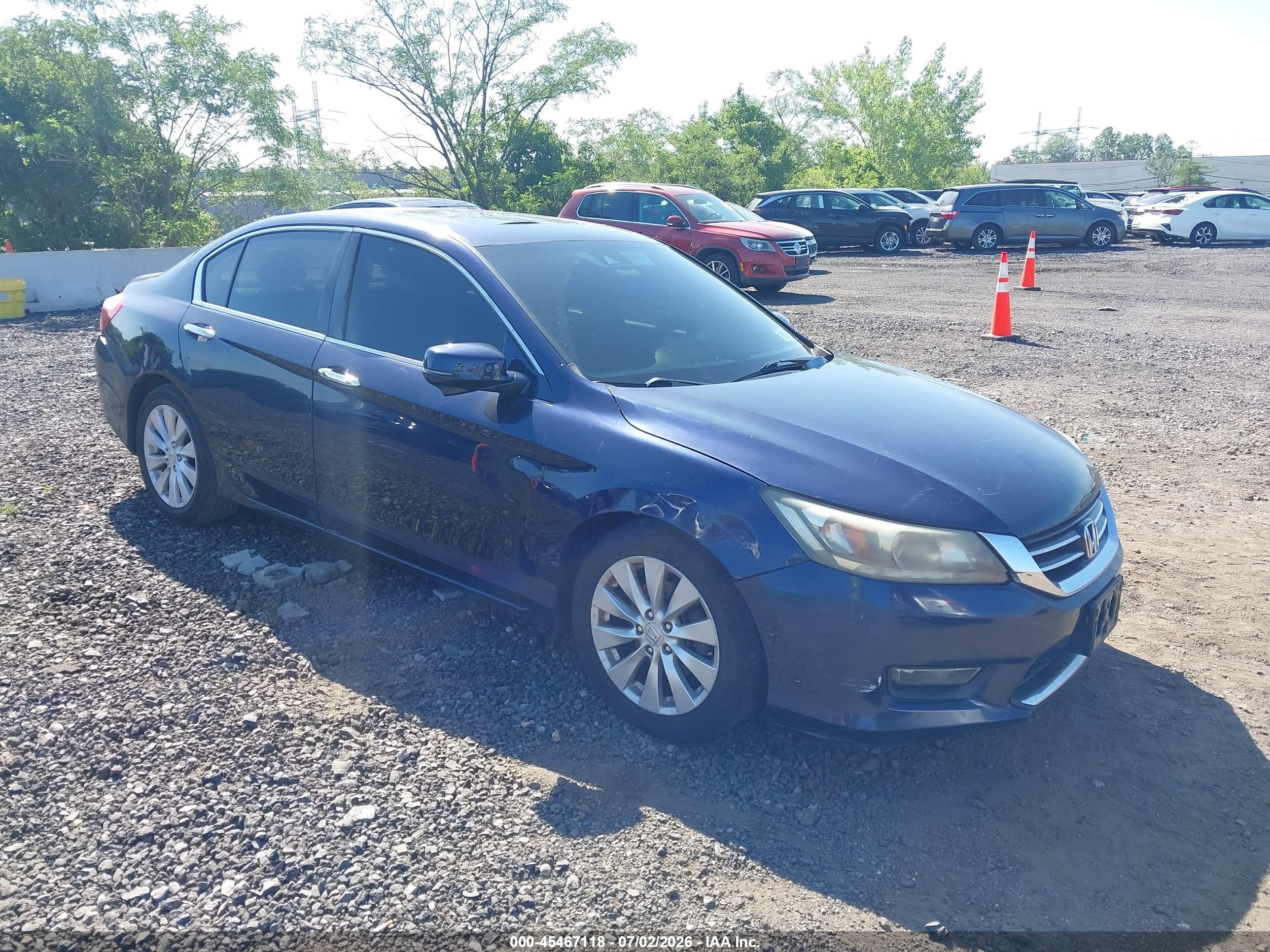 2013 Honda Accord Ex-l V-6 Blue vin: 1HGCR3F80DA012006