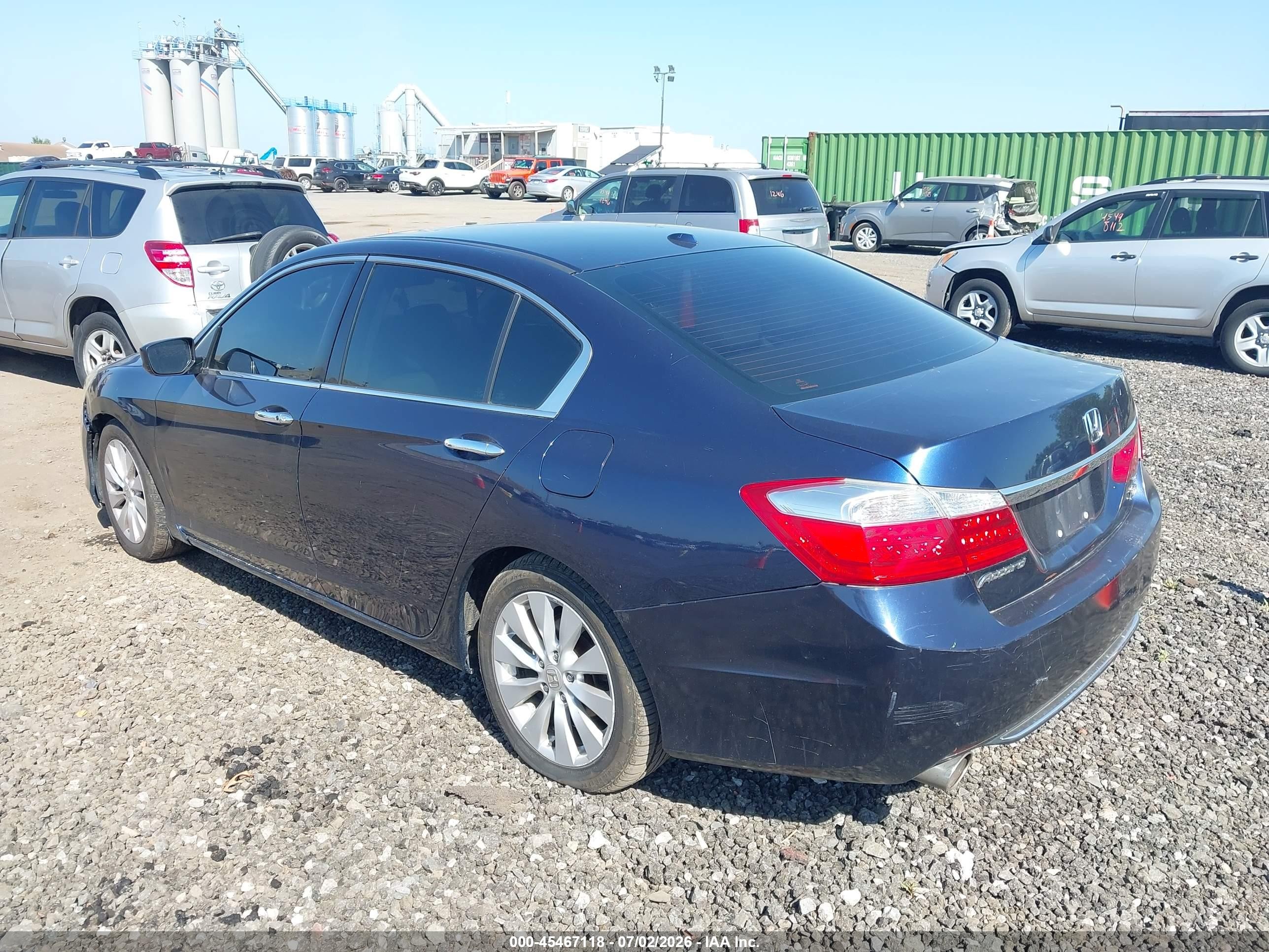 2013 Honda Accord Ex-l V-6 Blue vin: 1HGCR3F80DA012006