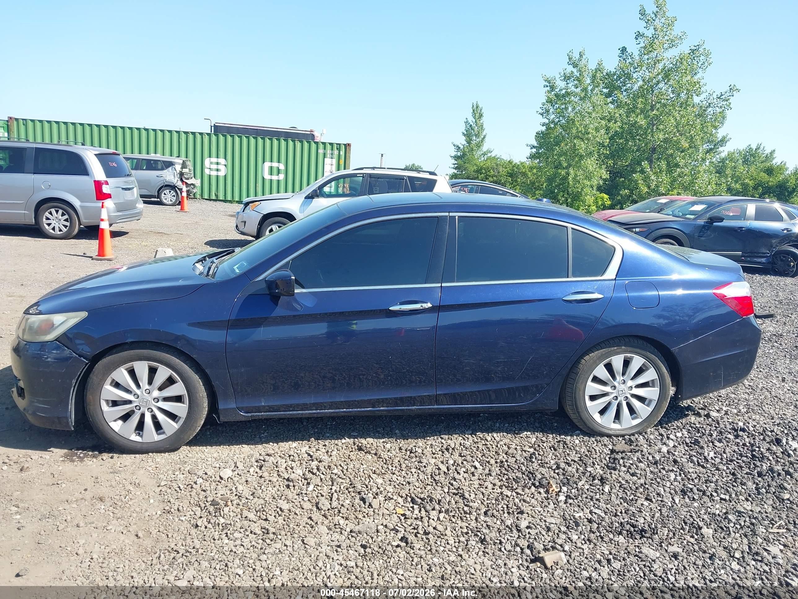 2013 Honda Accord Ex-l V-6 Blue vin: 1HGCR3F80DA012006