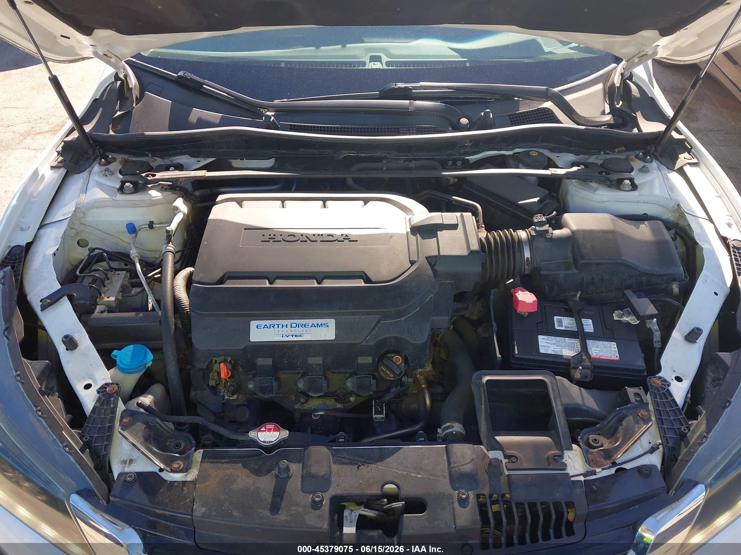 2013 Honda Accord Ex-l V-6 White vin: 1HGCR3F80DA025077