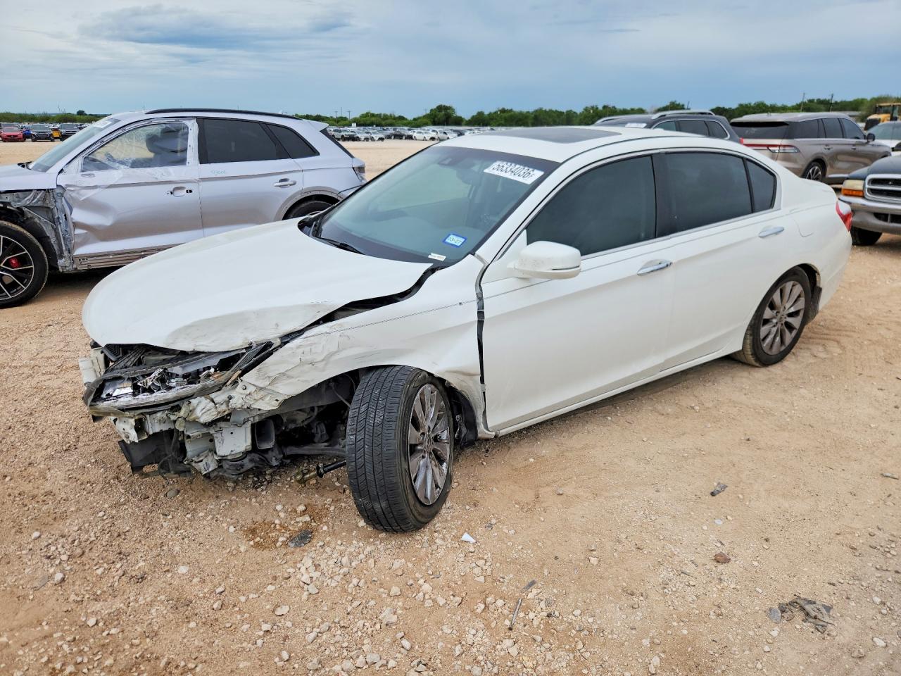 2013 Honda Accord Exl White vin: 1HGCR3F80DA026696