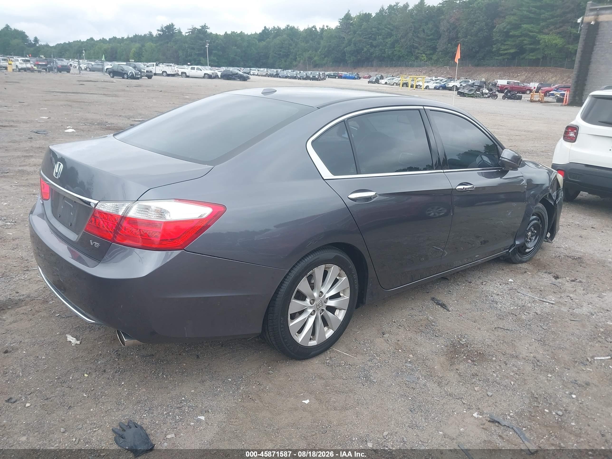 2013 Honda Accord Ex-l V-6 Gray vin: 1HGCR3F80DA036256