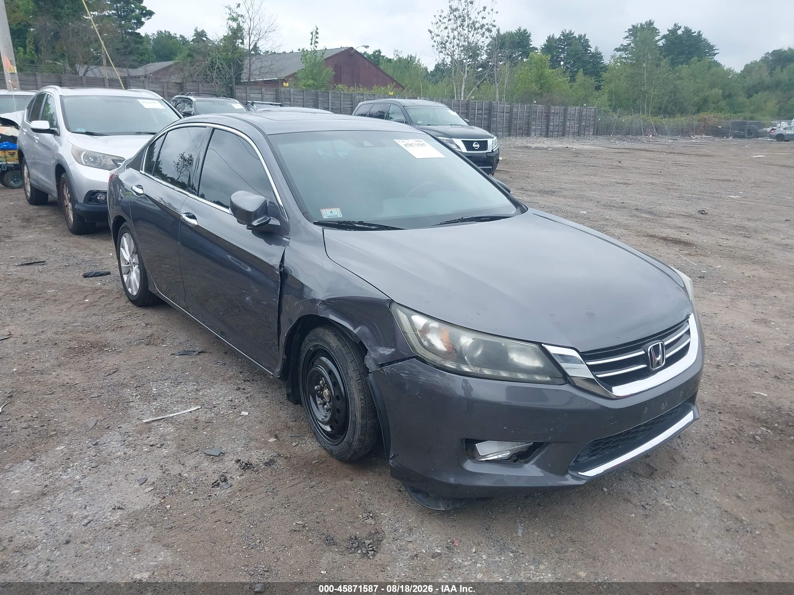 2013 Honda Accord Ex-l V-6 Gray vin: 1HGCR3F80DA036256