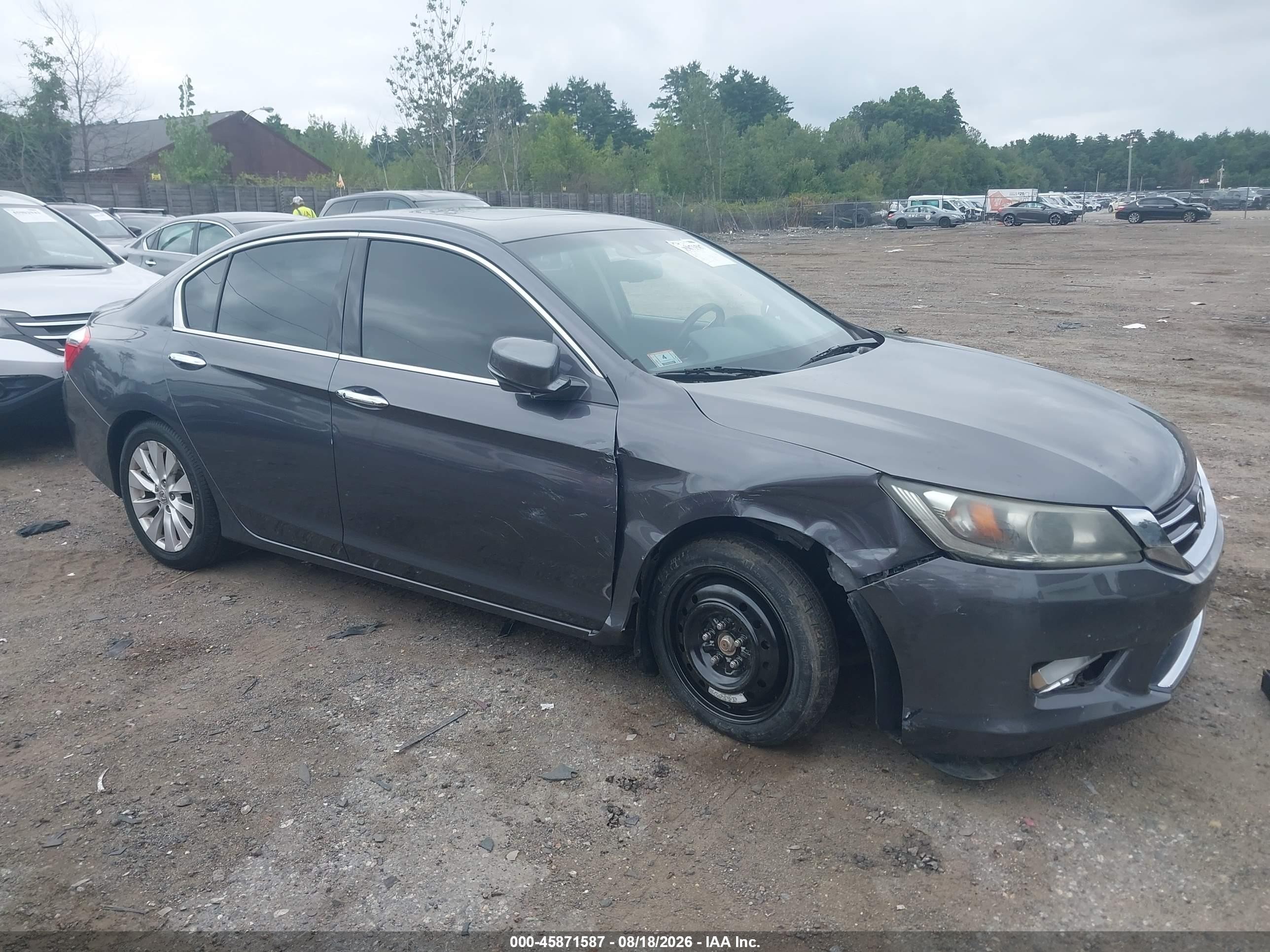 2013 Honda Accord Ex-l V-6 Gray vin: 1HGCR3F80DA036256
