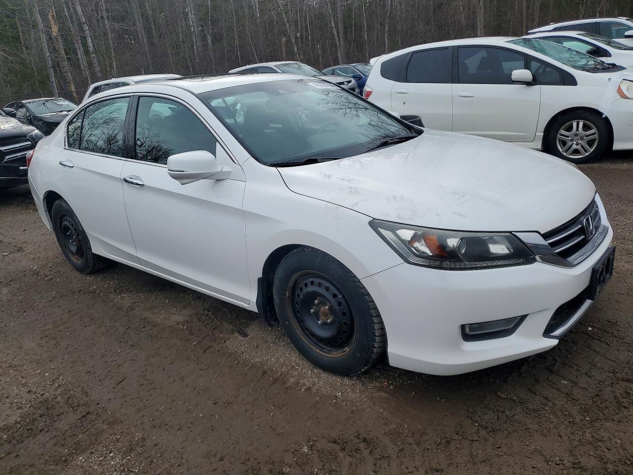 2013 Honda Accord Exl White vin: 1HGCR3F80DA801160