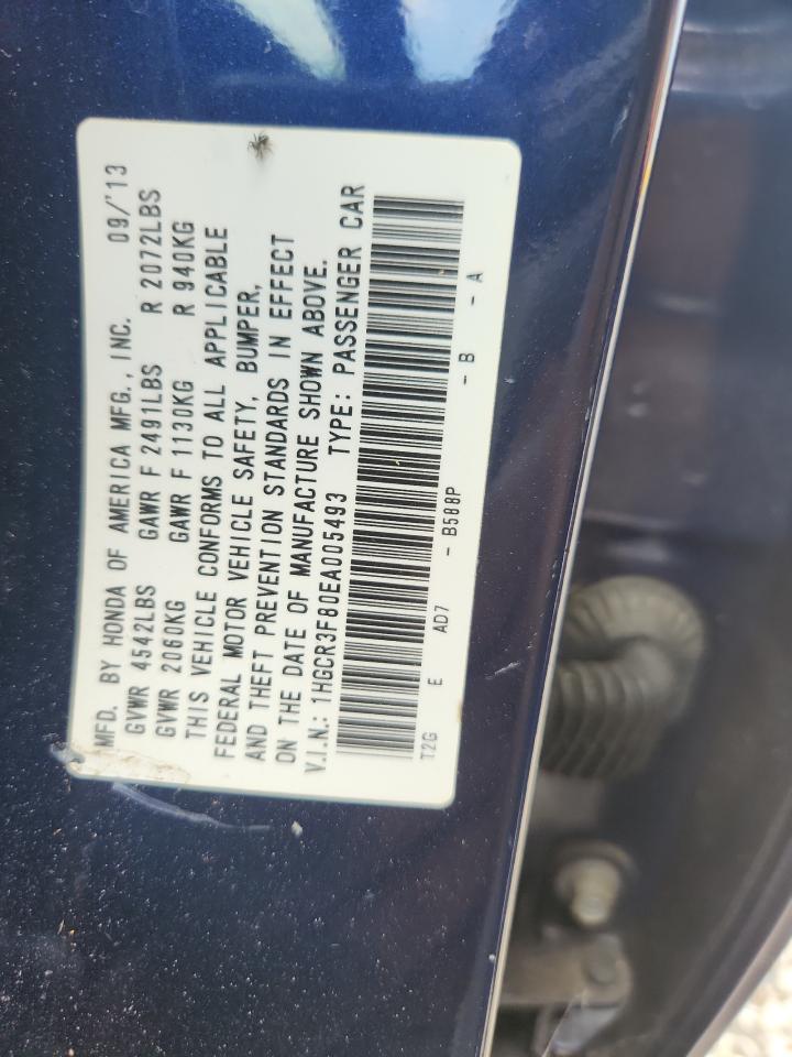 2014 Honda Accord Exl Blue vin: 1HGCR3F80EA005493