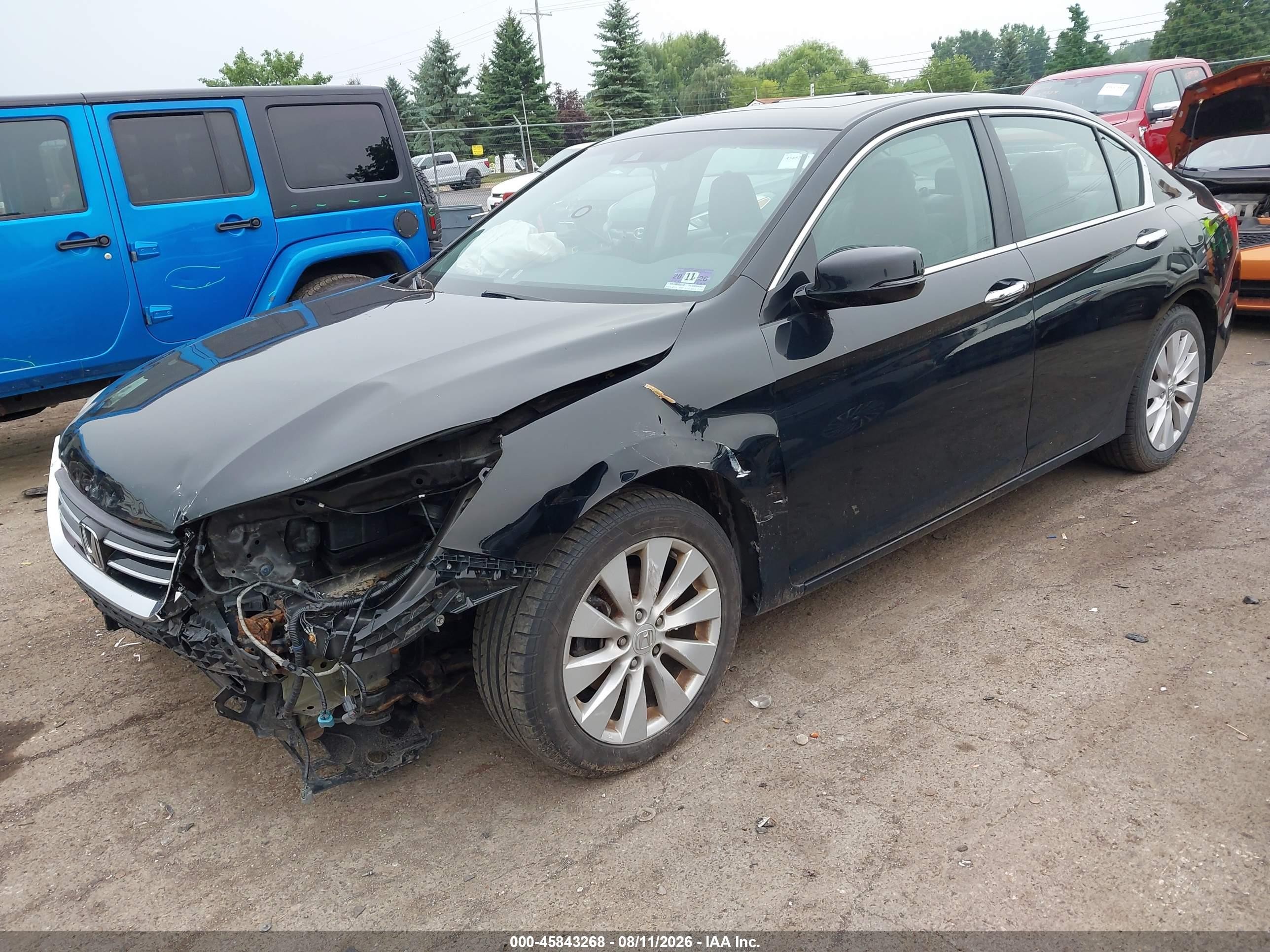 2014 Honda Accord Ex-l V-6 Black vin: 1HGCR3F80EA008166
