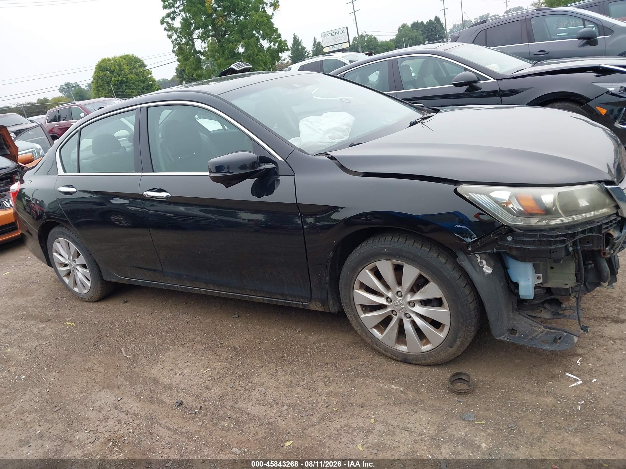 2014 Honda Accord Ex-l V-6 Black vin: 1HGCR3F80EA008166