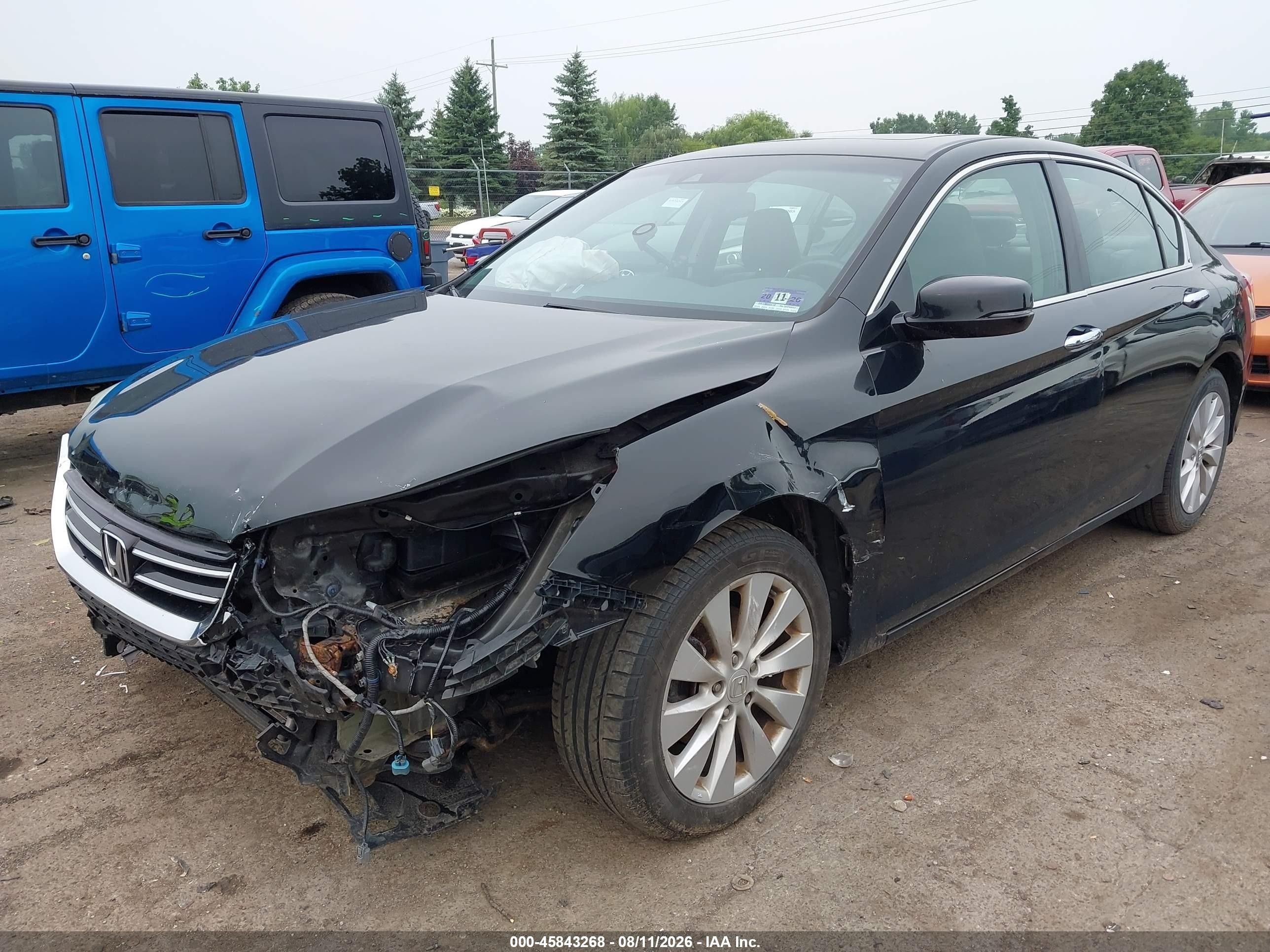 2014 Honda Accord Ex-l V-6 Black vin: 1HGCR3F80EA008166