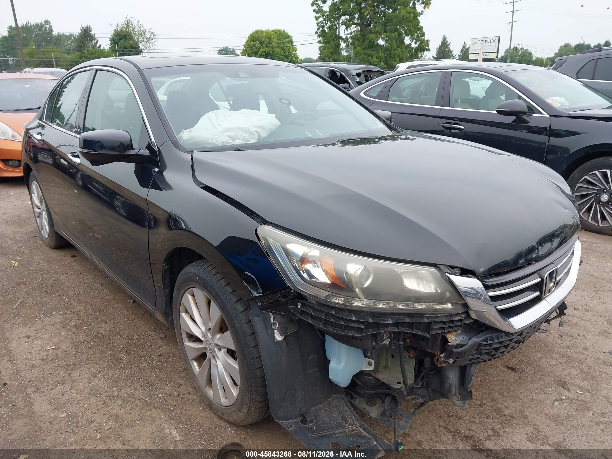 2014 Honda Accord Ex-l V-6 Black vin: 1HGCR3F80EA008166