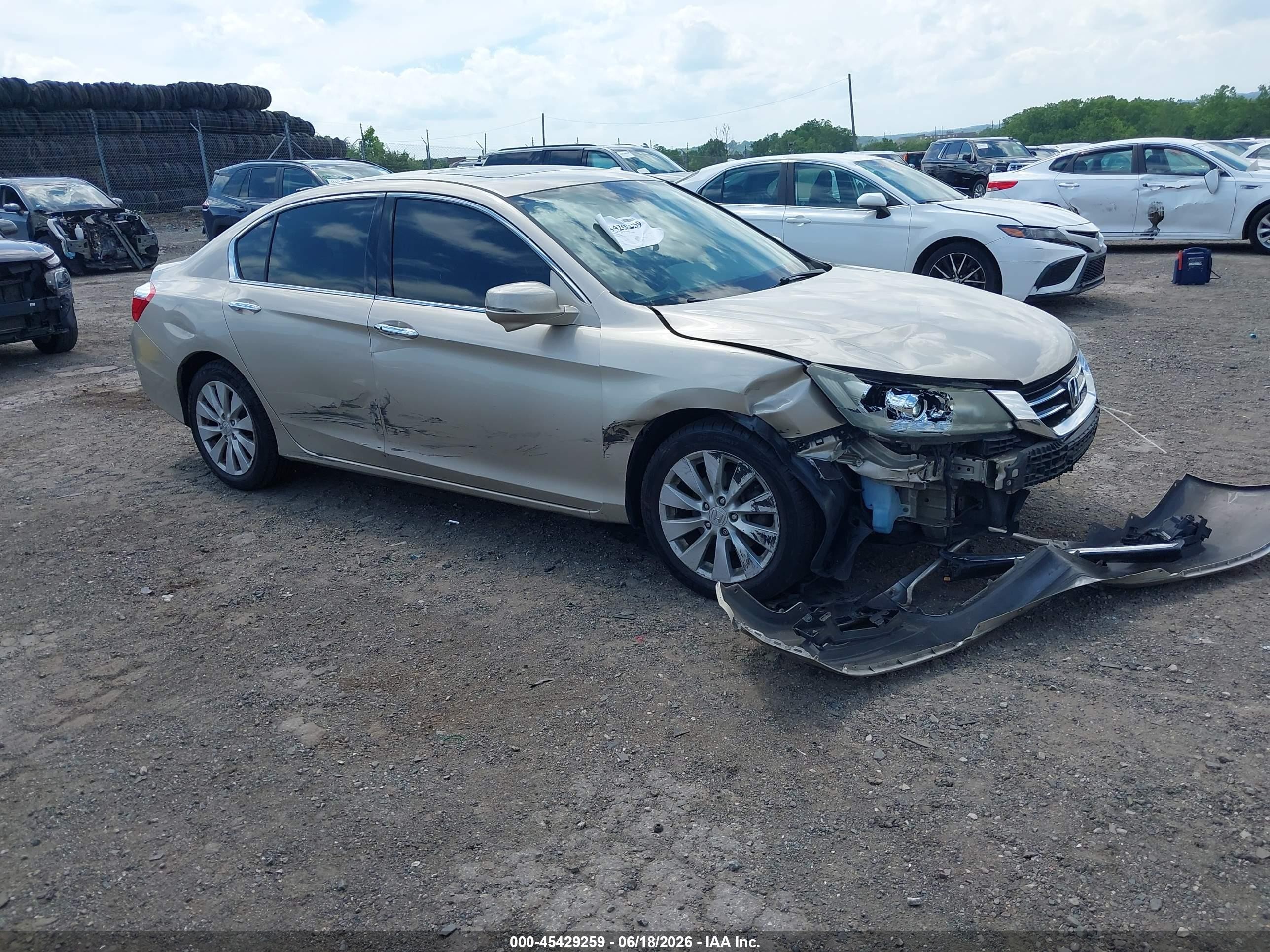 2014 Honda Accord Ex-l V-6 Tan vin: 1HGCR3F80EA010094