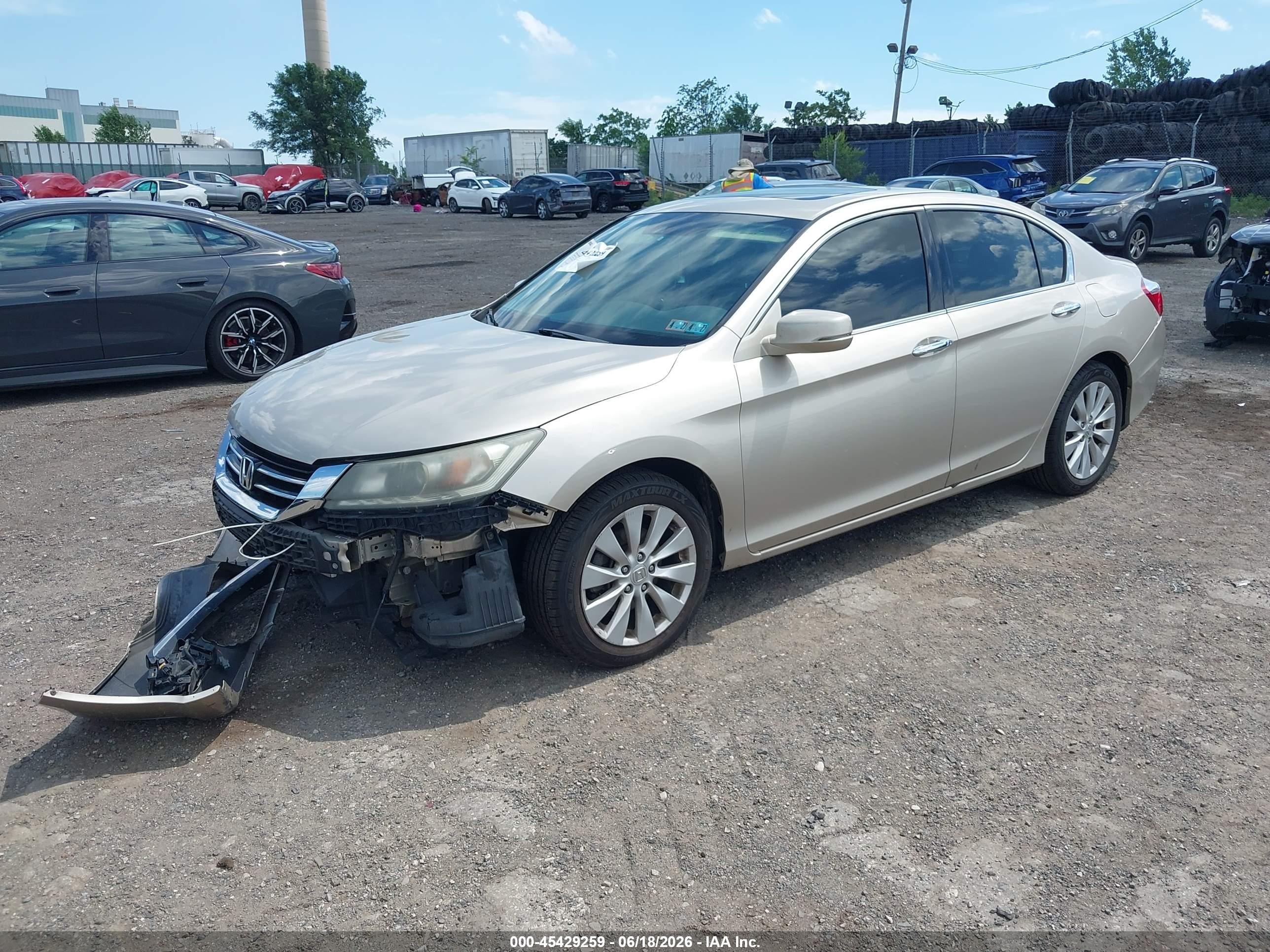 2014 Honda Accord Ex-l V-6 Tan vin: 1HGCR3F80EA010094