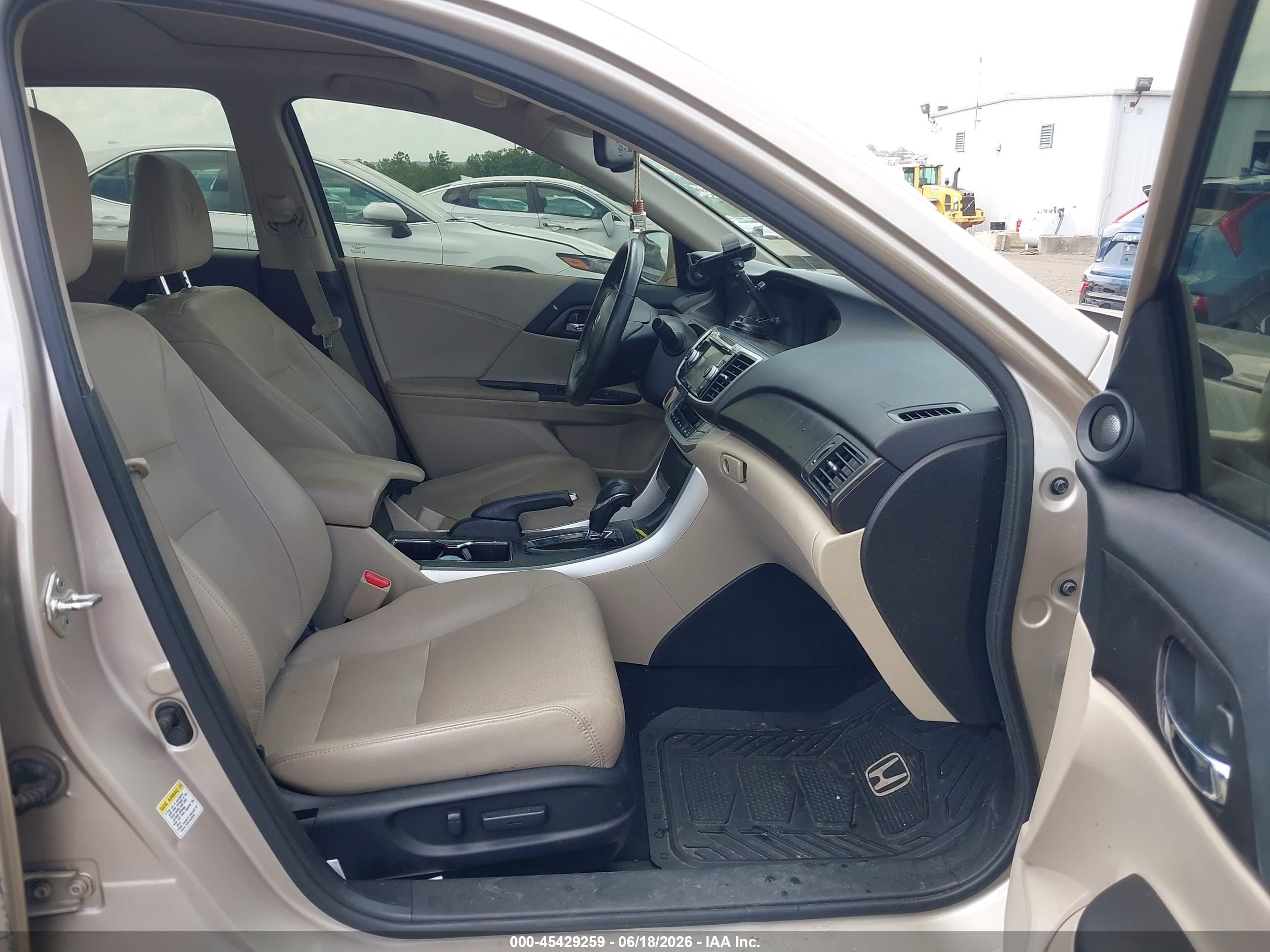 2014 Honda Accord Ex-l V-6 Tan vin: 1HGCR3F80EA010094