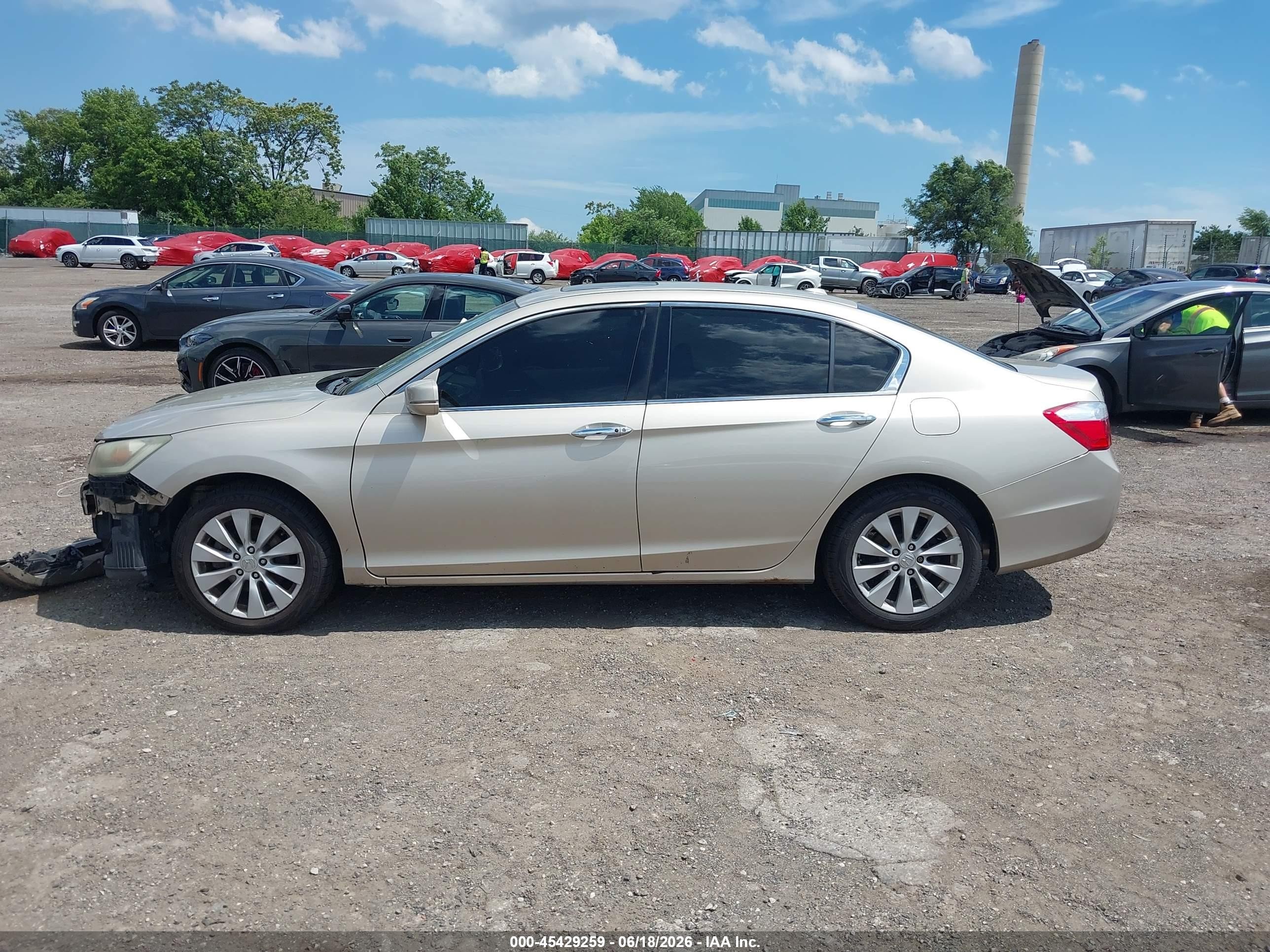 2014 Honda Accord Ex-l V-6 Tan vin: 1HGCR3F80EA010094