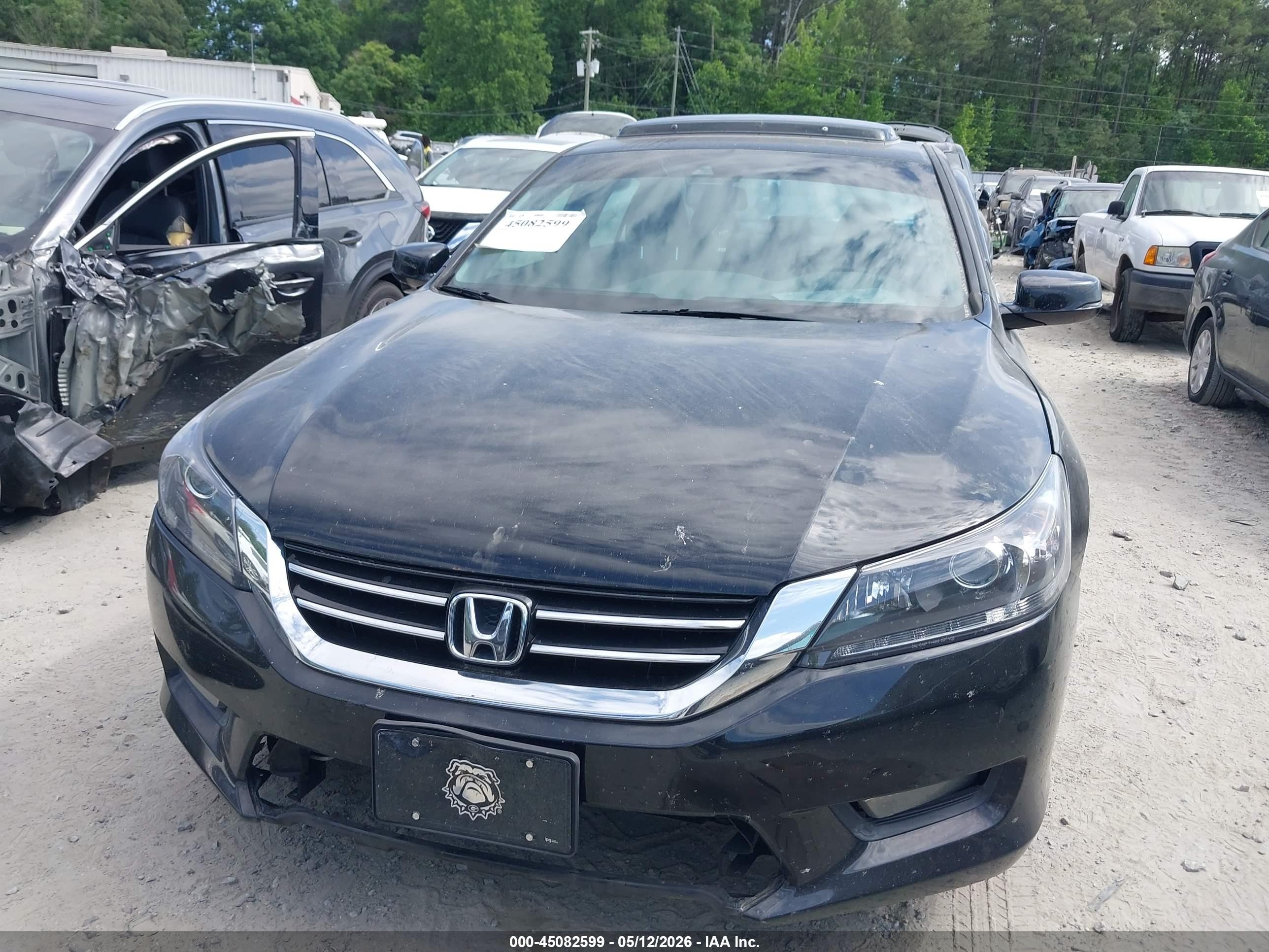2014 Honda Accord Ex-l V-6 Black vin: 1HGCR3F80EA020141