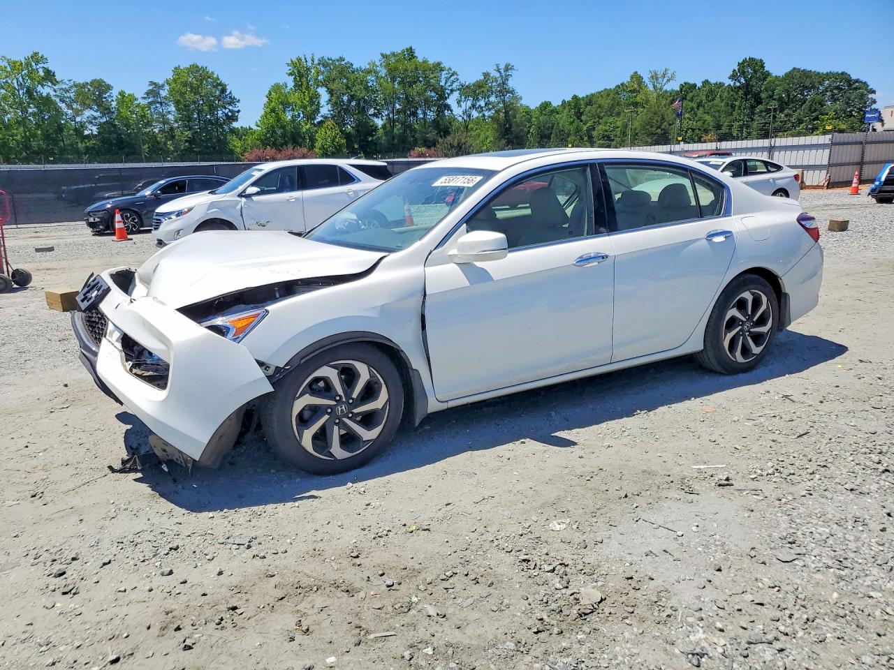 2017 Honda Accord Exl White vin: 1HGCR3F80HA039258