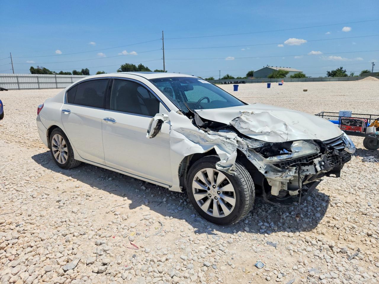 2013 Honda Accord Exl White vin: 1HGCR3F81DA009065