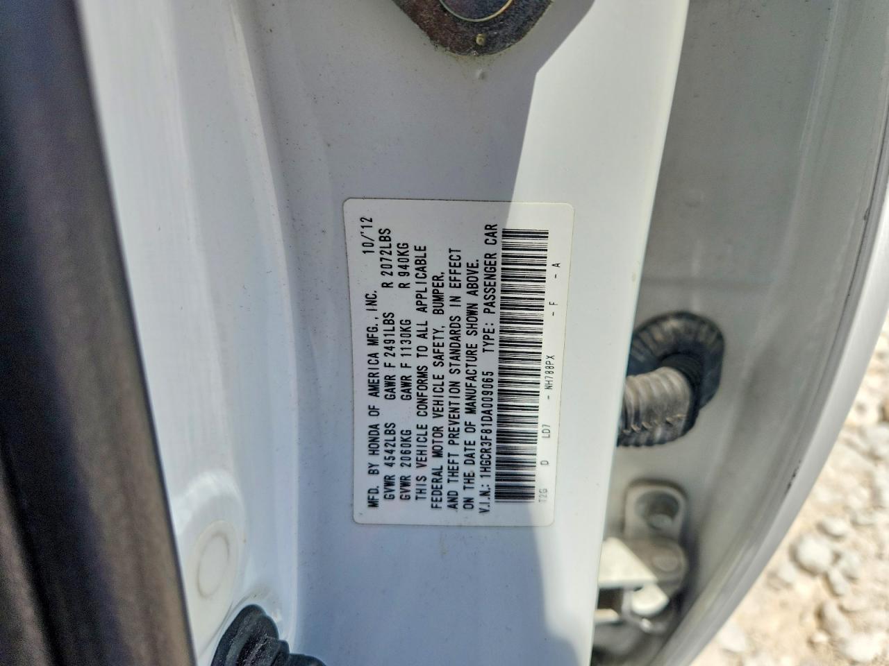 2013 Honda Accord Exl White vin: 1HGCR3F81DA009065