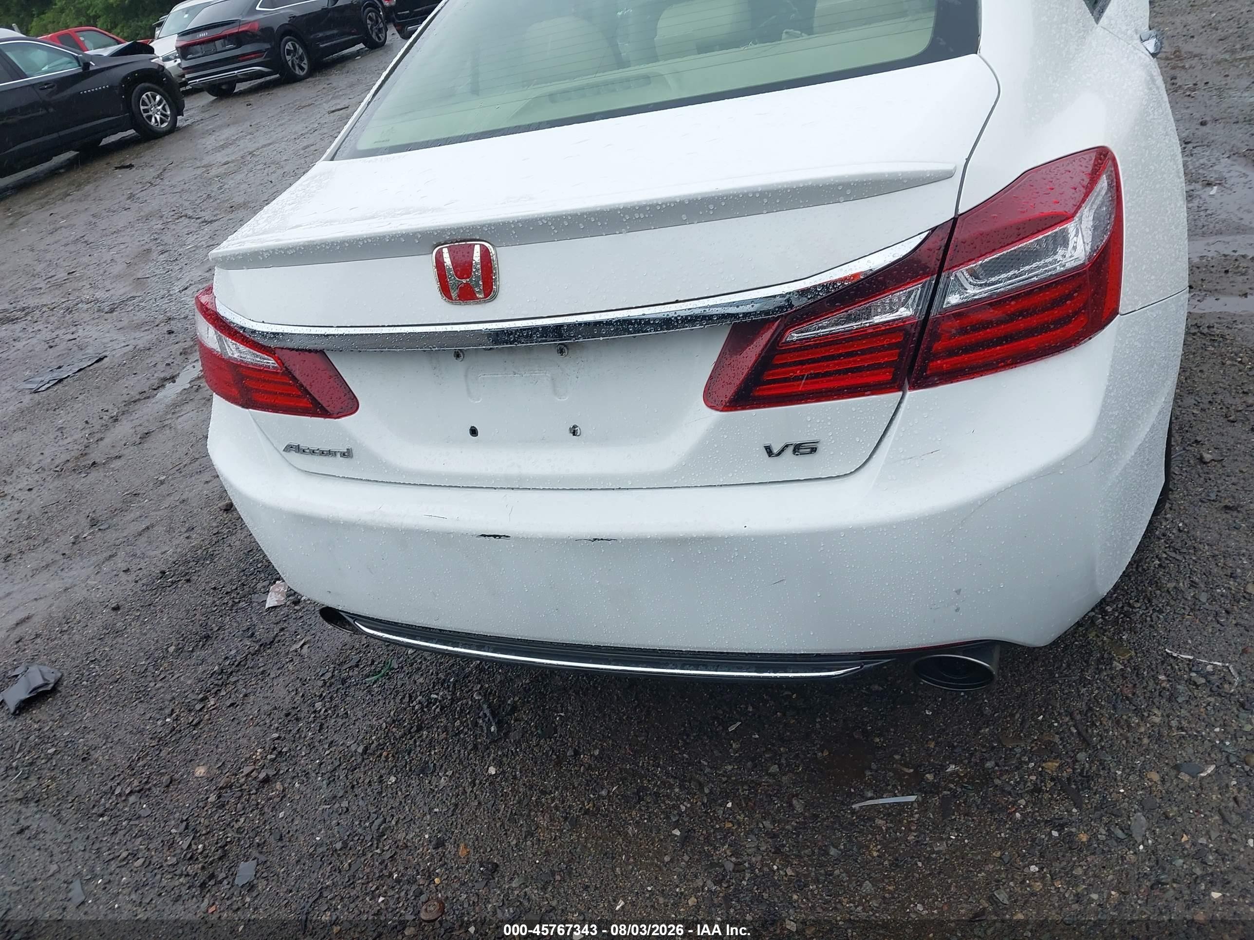 2013 Honda Accord Ex-l V-6 White vin: 1HGCR3F81DA020471