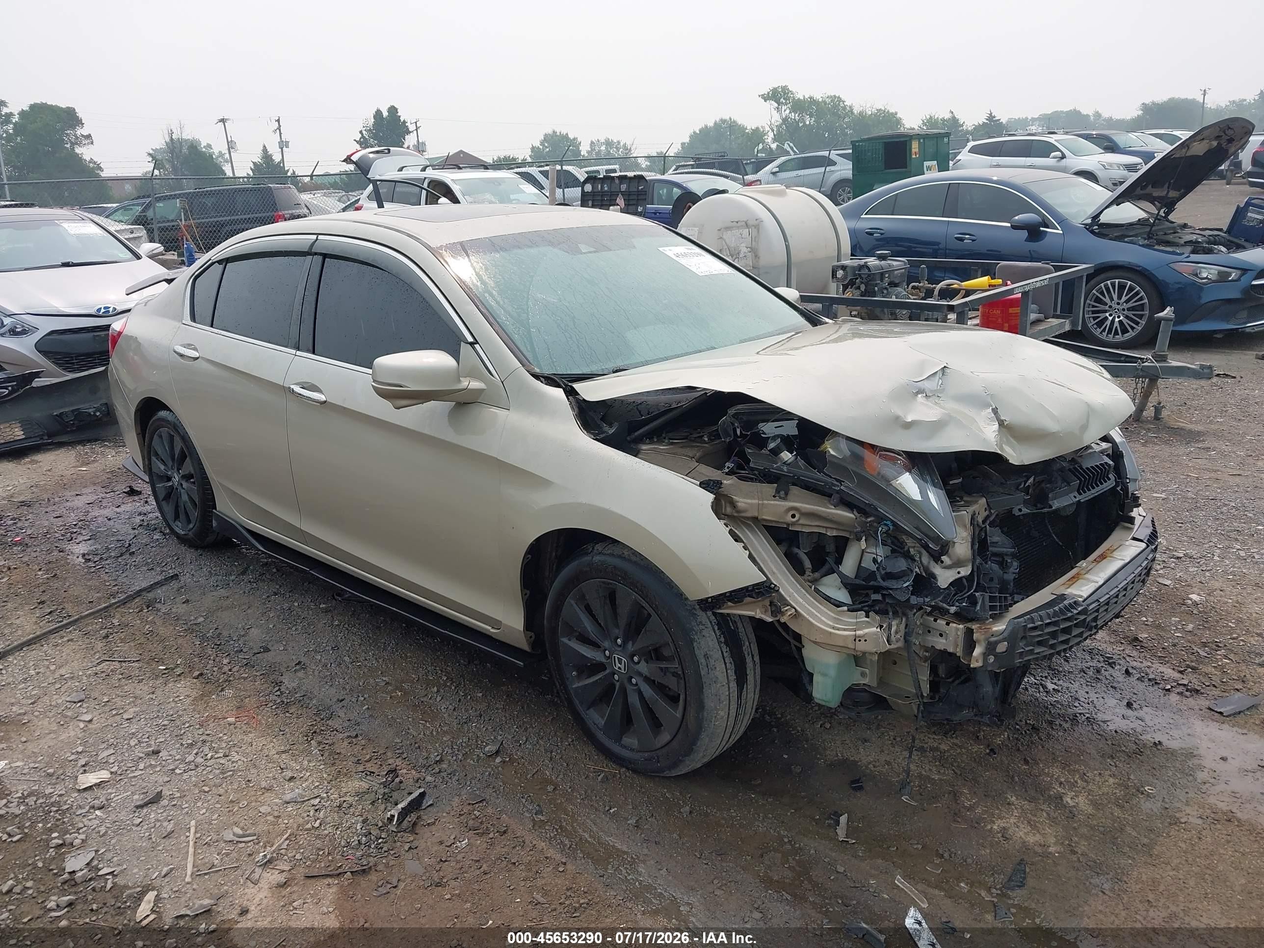 2013 Honda Accord Ex-l V-6 Gold vin: 1HGCR3F81DA020941