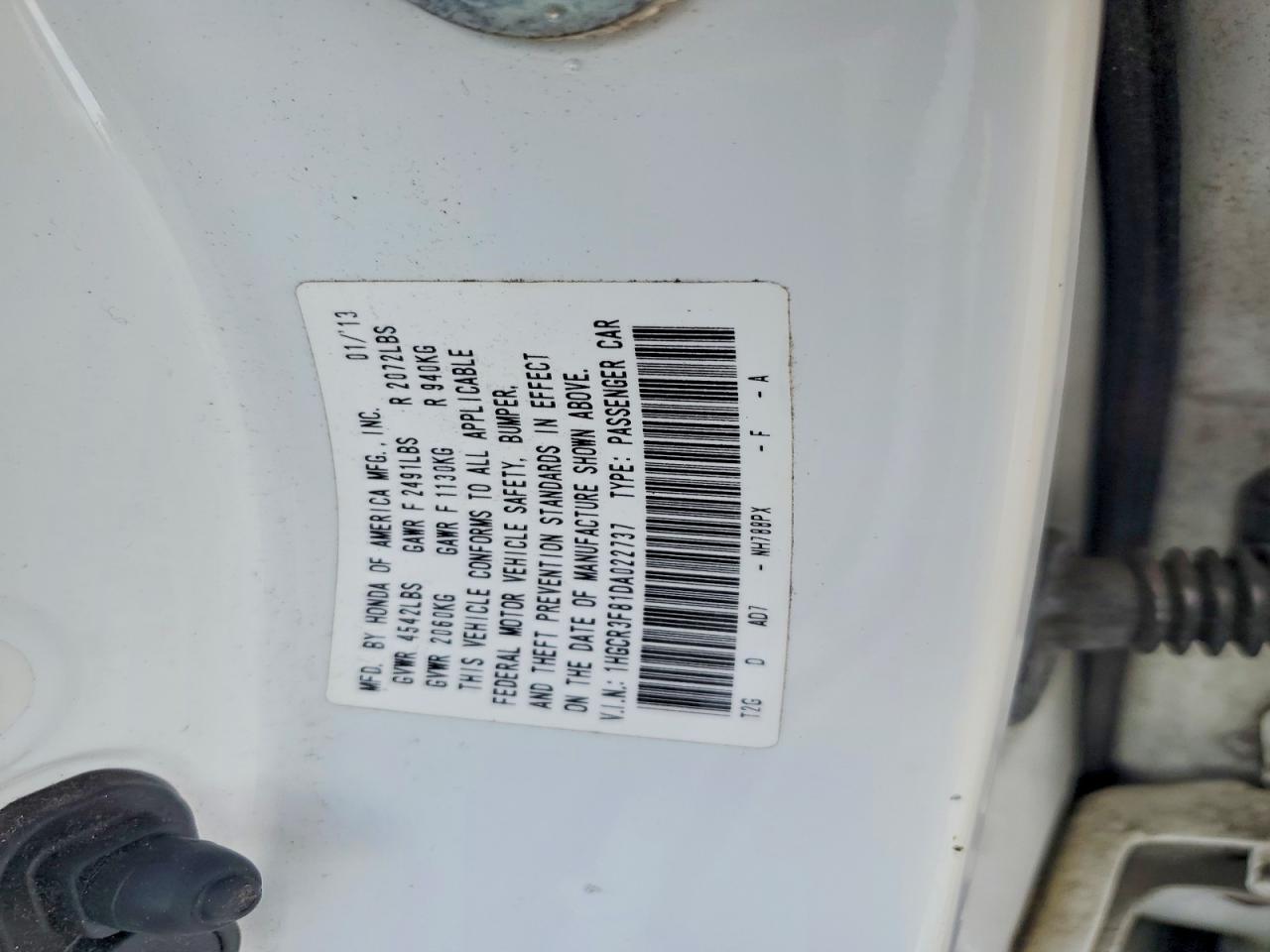 2013 Honda Accord Exl White vin: 1HGCR3F81DA022737