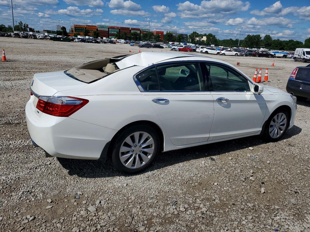 2013 Honda Accord Exl White vin: 1HGCR3F81DA022737