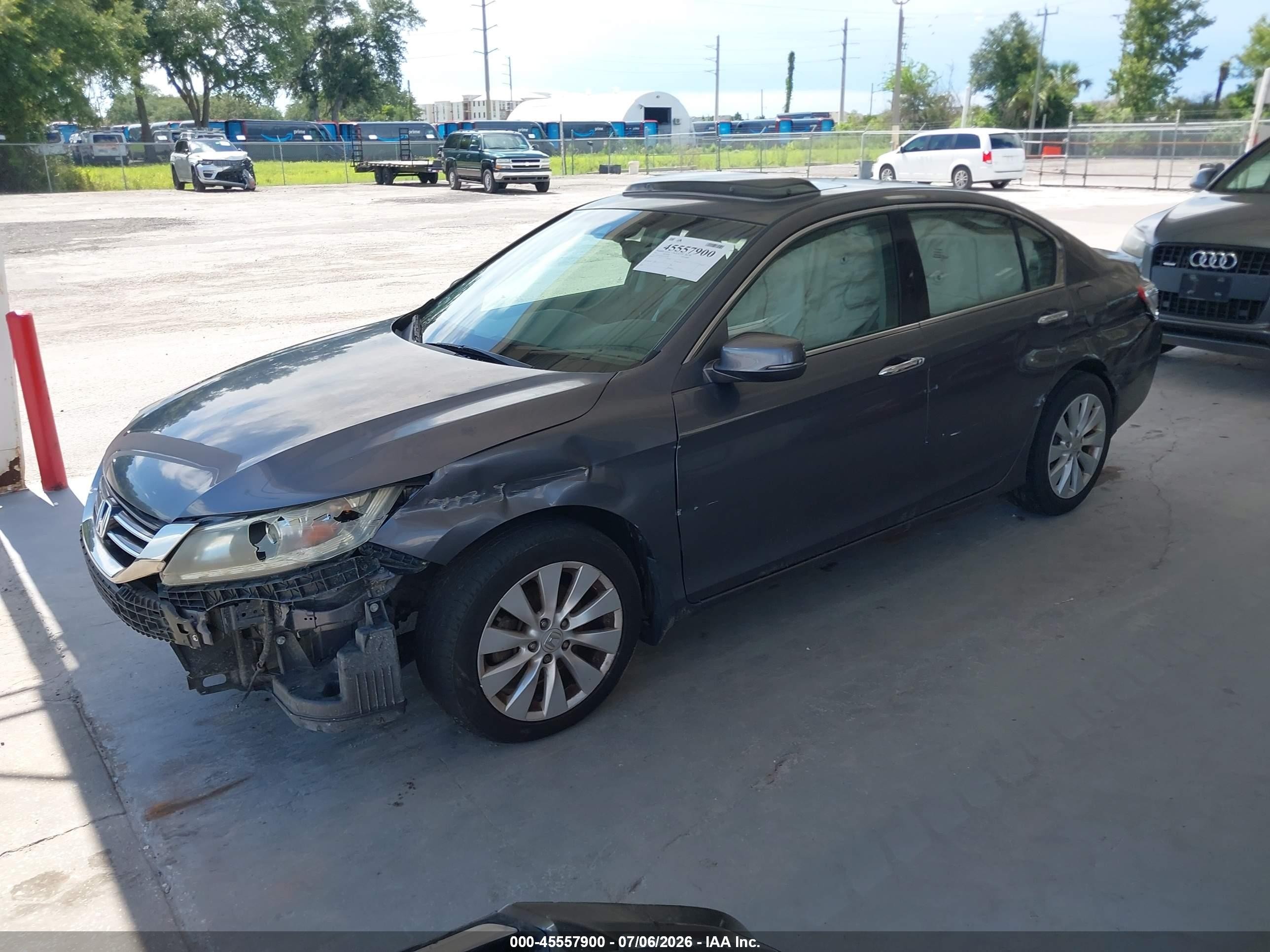2013 Honda Accord Ex-l V-6 Gray vin: 1HGCR3F81DA031230