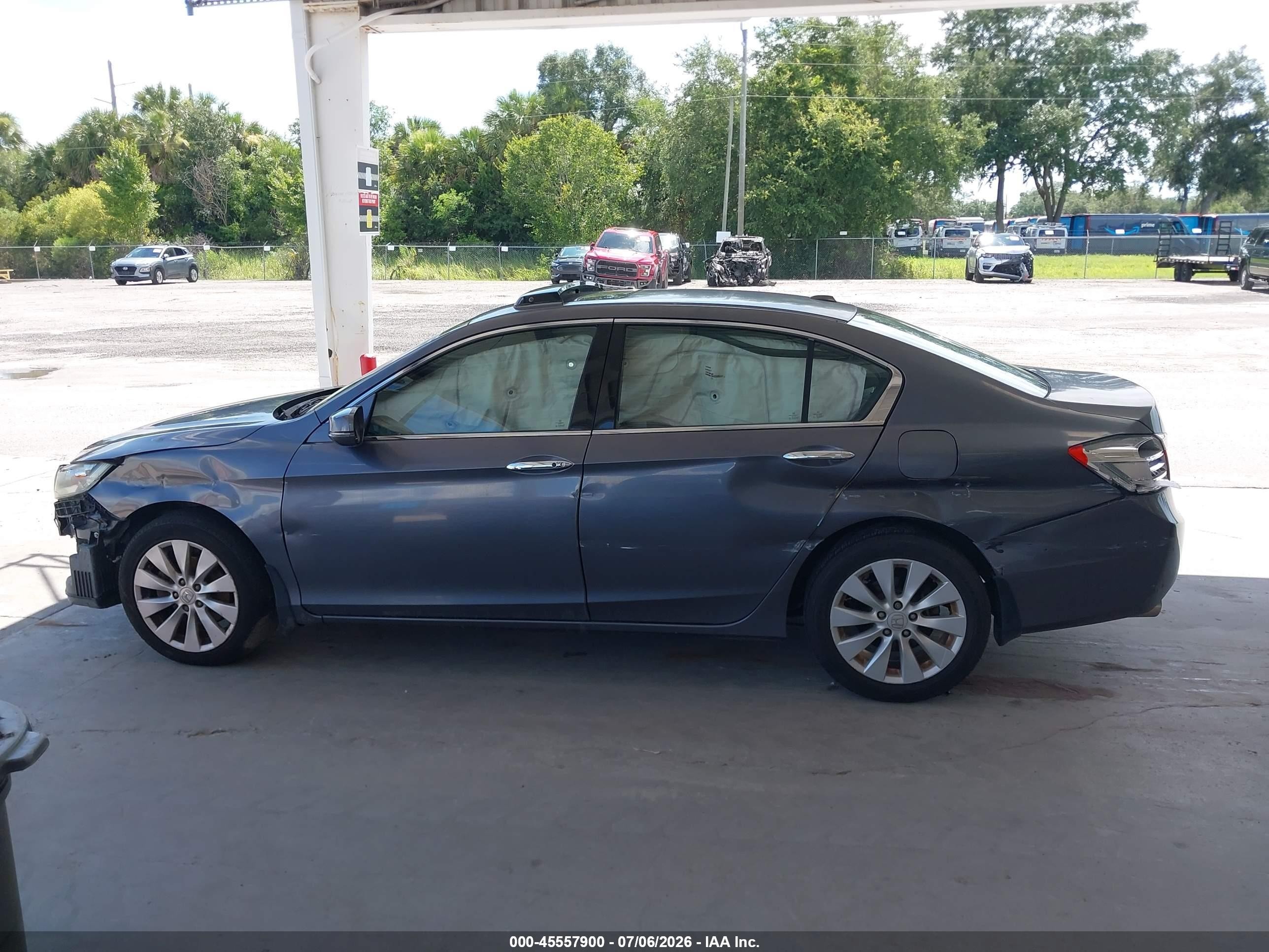 2013 Honda Accord Ex-l V-6 Gray vin: 1HGCR3F81DA031230