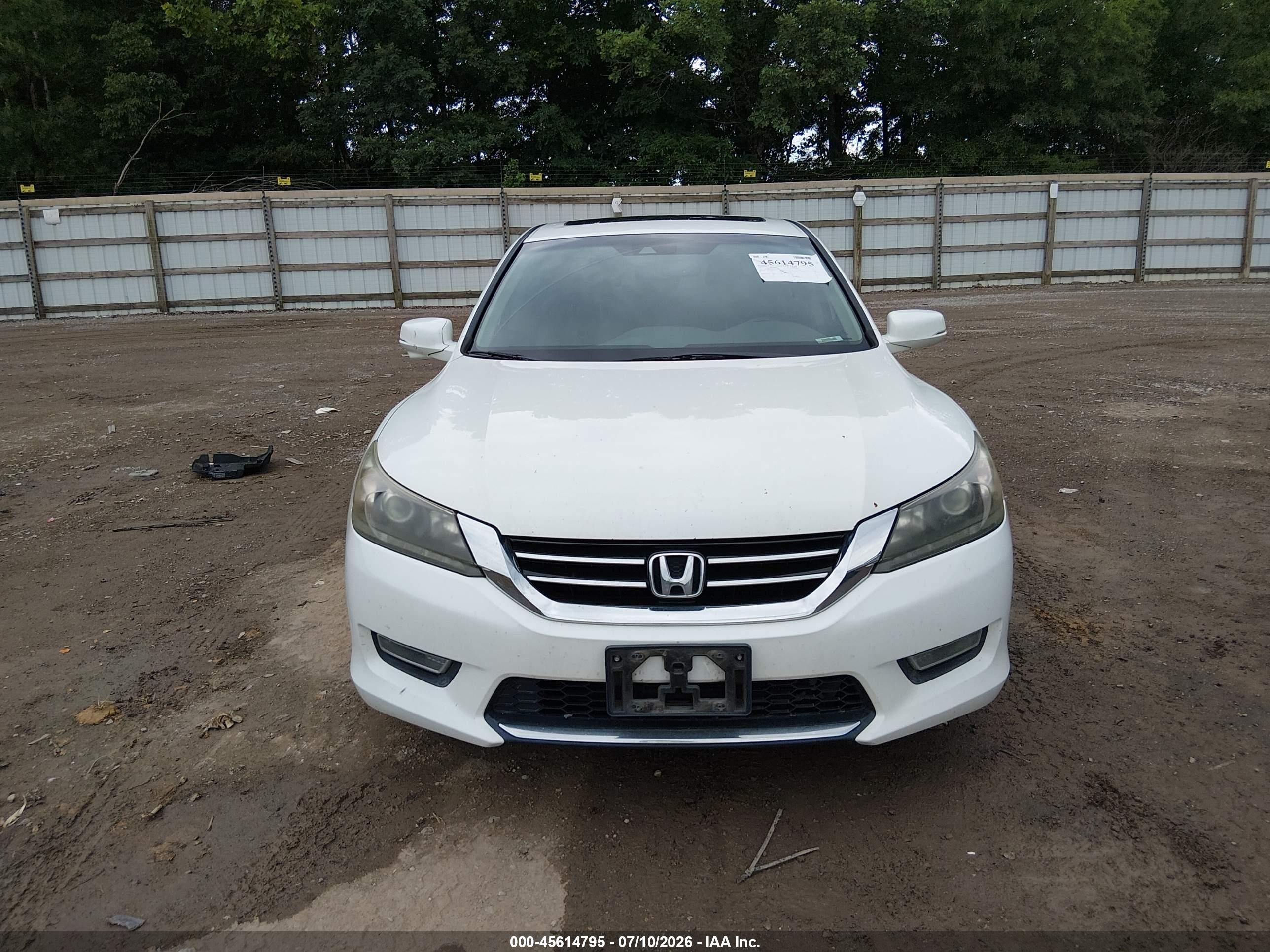 2013 Honda Accord Ex-l V-6 White vin: 1HGCR3F81DA035732