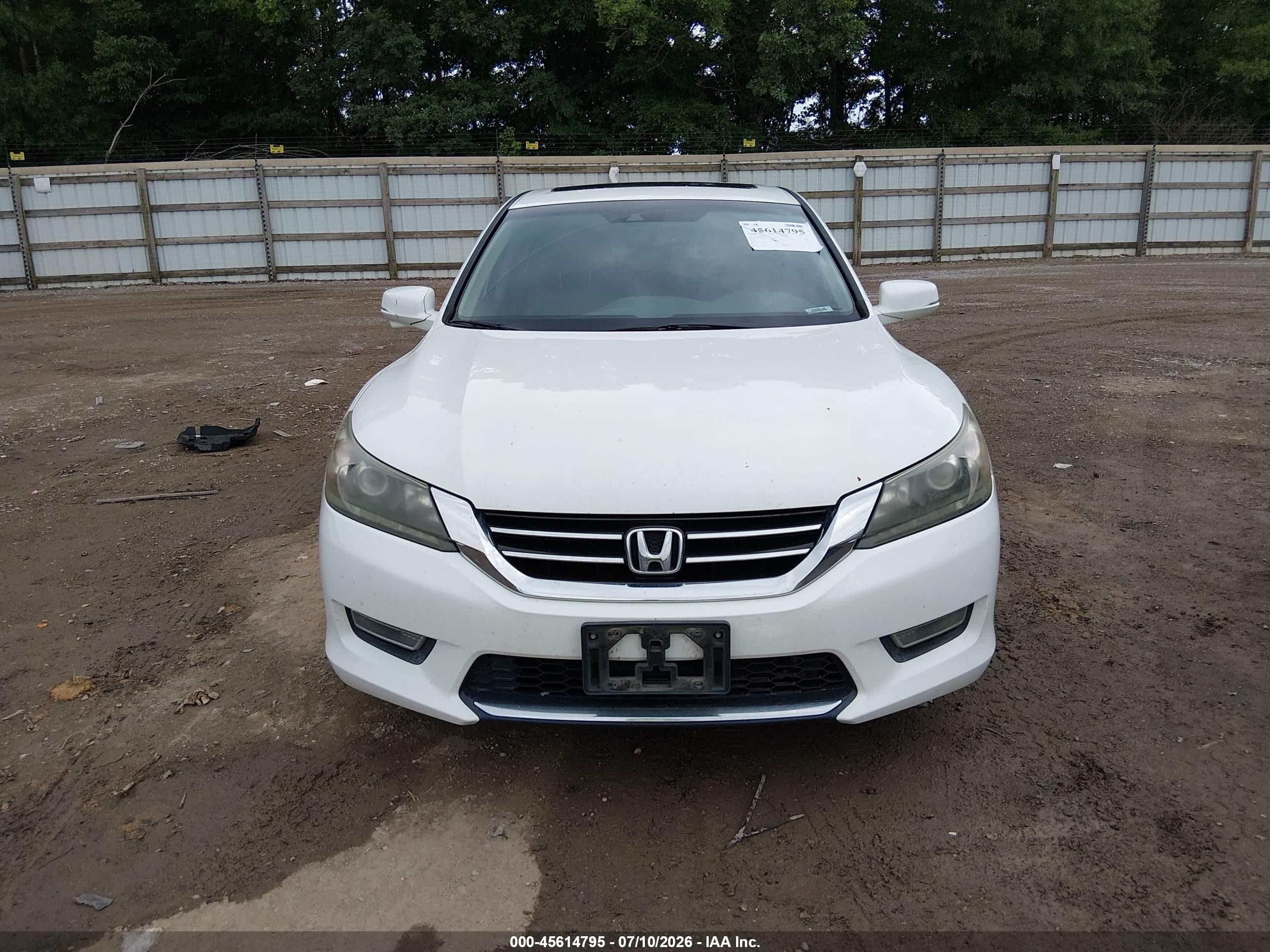 2013 Honda Accord Ex-l V-6 White vin: 1HGCR3F81DA035732