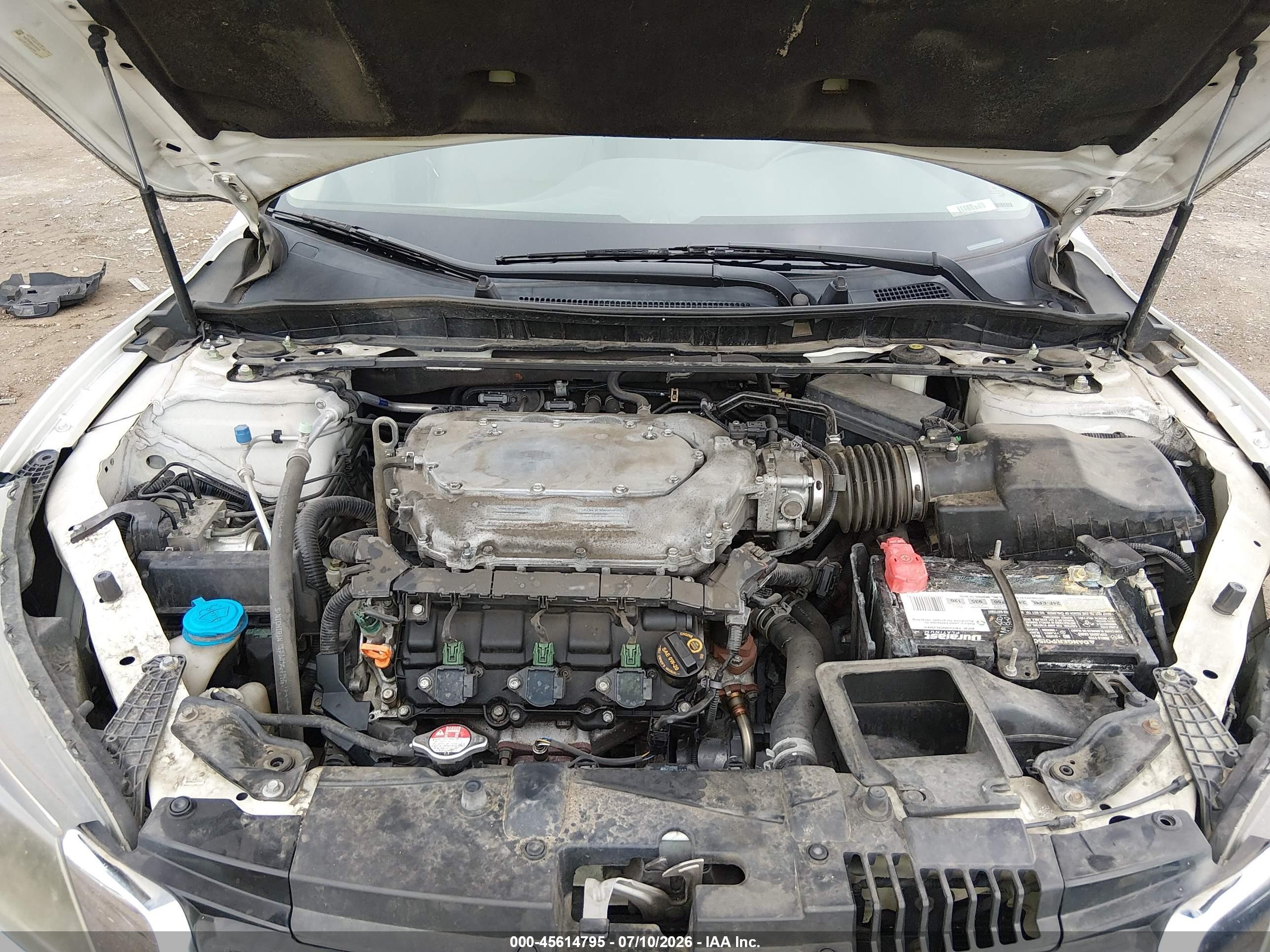 2013 Honda Accord Ex-l V-6 White vin: 1HGCR3F81DA035732