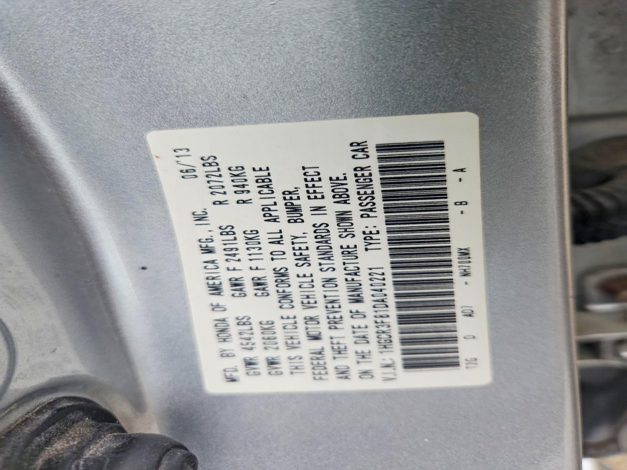 2013 Honda Accord Exl Silver vin: 1HGCR3F81DA040221