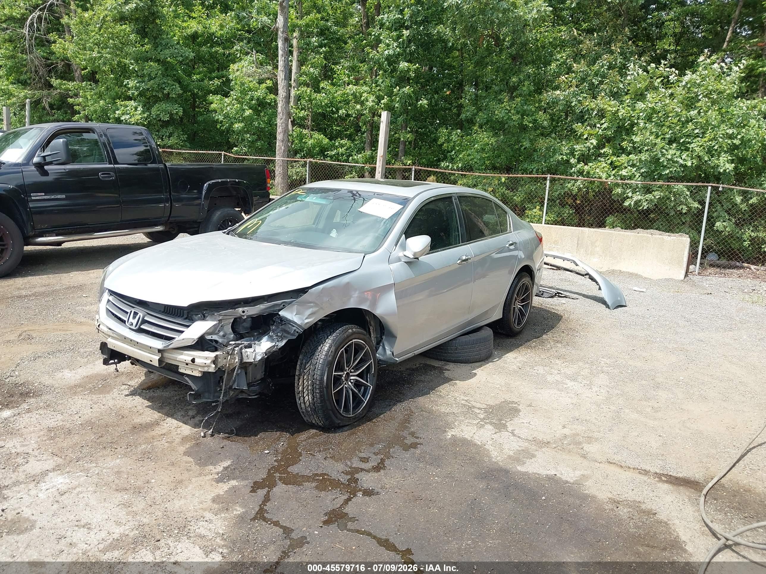2013 Honda Accord Ex-l V-6 Silver vin: 1HGCR3F81DA046035