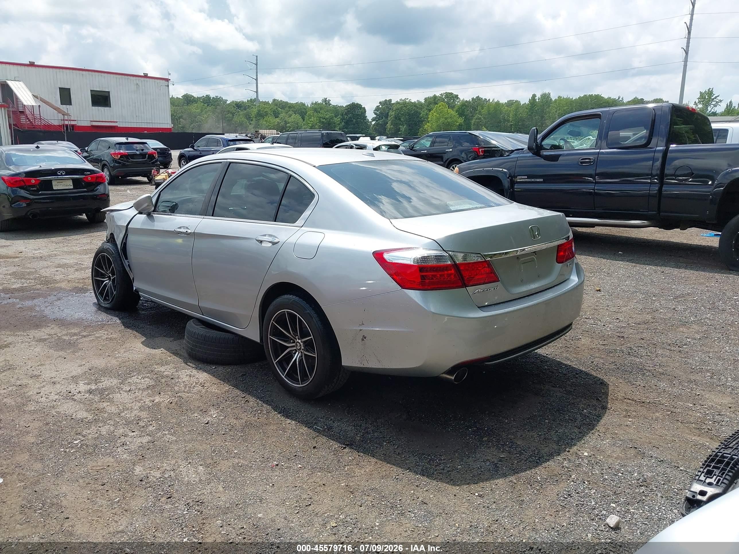 2013 Honda Accord Ex-l V-6 Silver vin: 1HGCR3F81DA046035