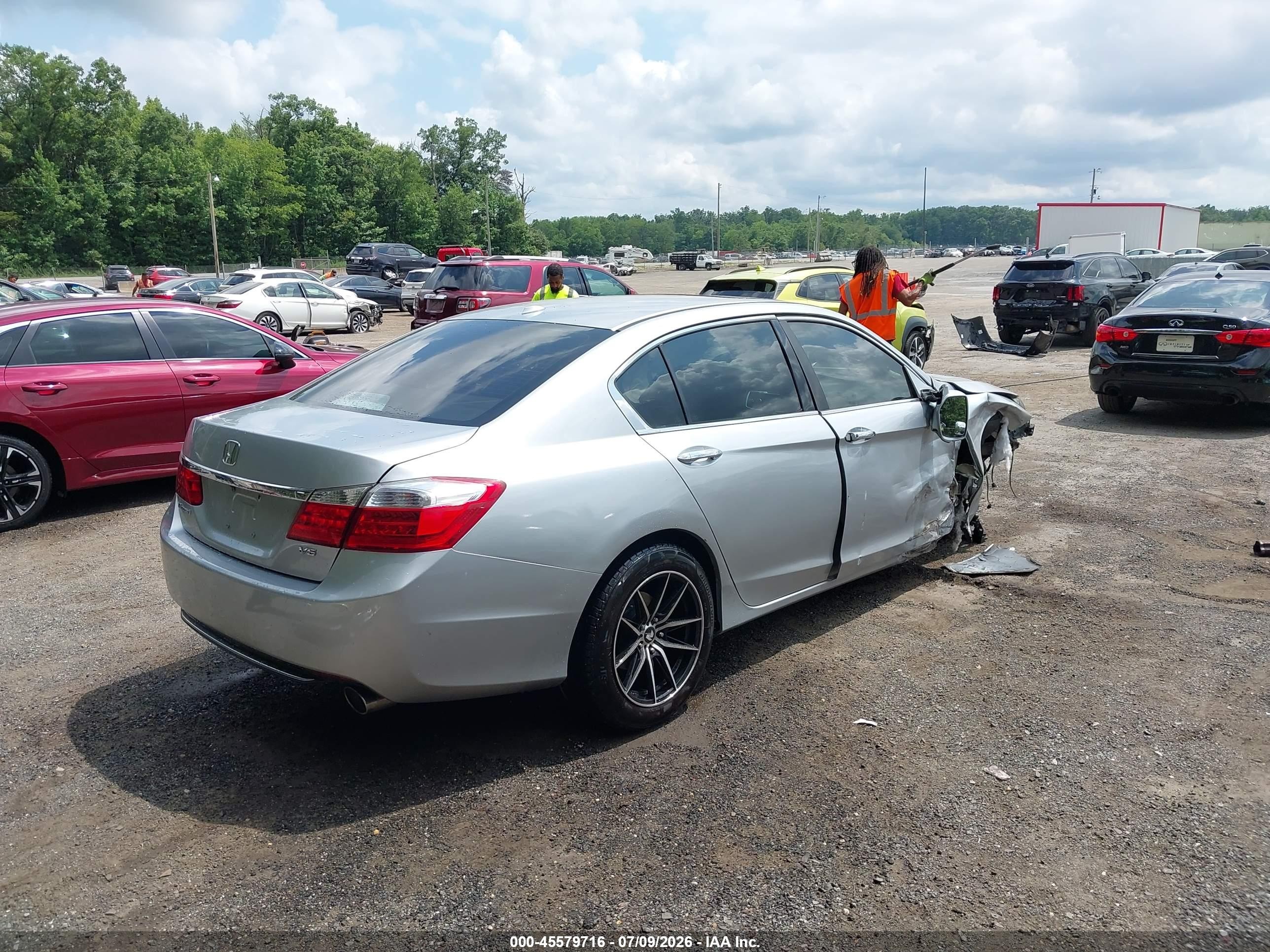 2013 Honda Accord Ex-l V-6 Silver vin: 1HGCR3F81DA046035